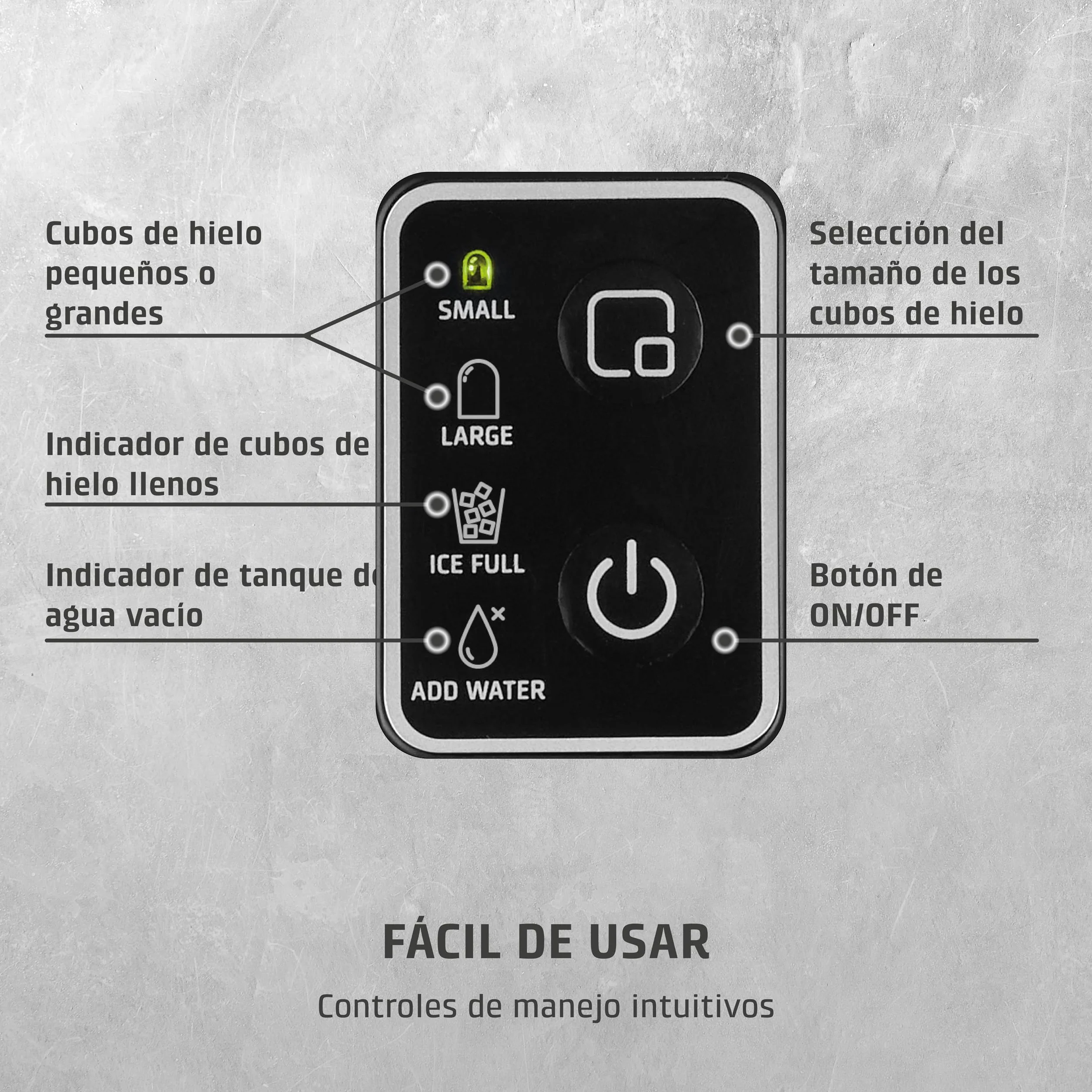 CASO IceChef compacta, máquina de cubitos de hielo para encimera, 1 L tanque, 12 kg/24h