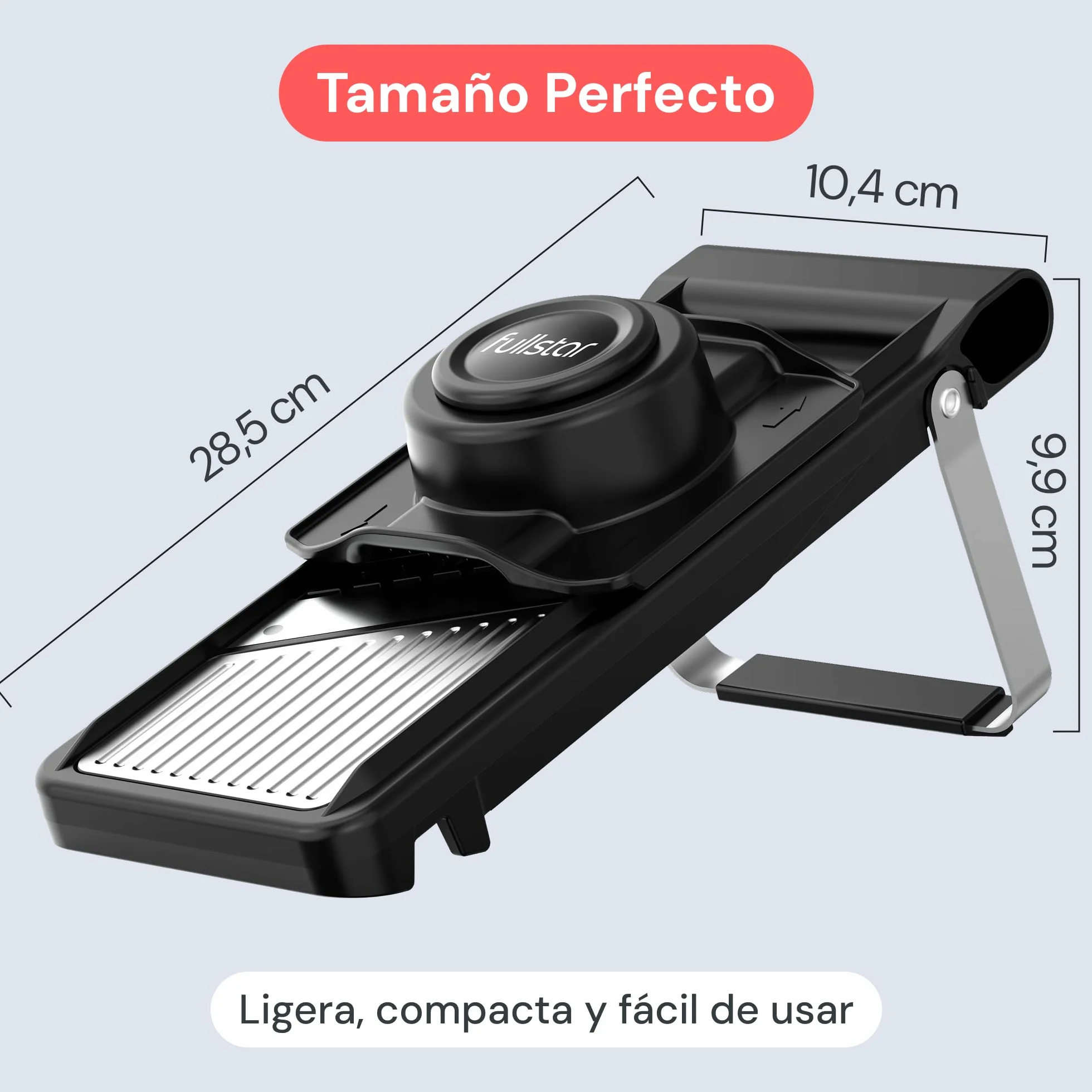 Mandolina de Cocina Profesional 2 en 1 Acero Inoxidable Grosor Ajustable 1-4 mm con Cuchilla Juliana