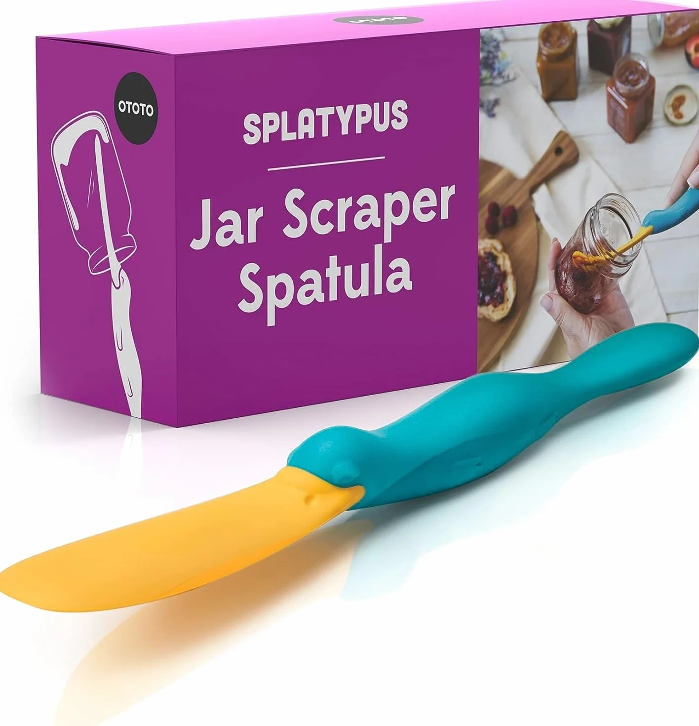 OTOTO Cuchillo Mantequilla Splatypus - Utensilios de Cocina Originales Sin BPA y 100% Aptos para Alimentos - Divertido Cuchillo Untar - Regalo Original para Untar Crepas y Llegar al Fondo del Tarro