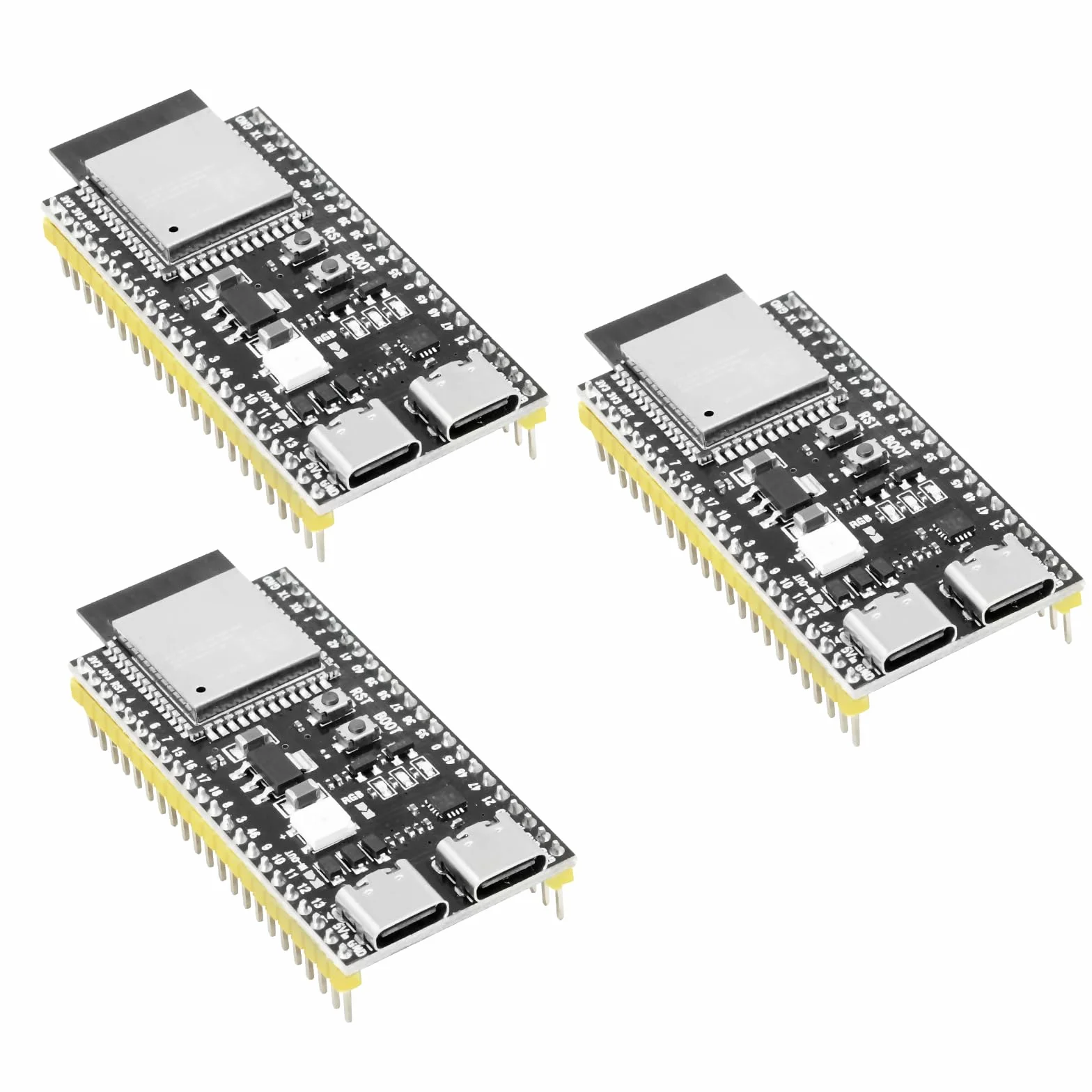 RUIZHI con ESP32 S3 ESP32-S3 DevKitC-1-N16R8 Placa de Desarrollo con Interfaces duales Tipo C y 2,4-GHz WLAN Bluetooth 5.0 Soldadura Compatible con Arduino(3 Pezzi)