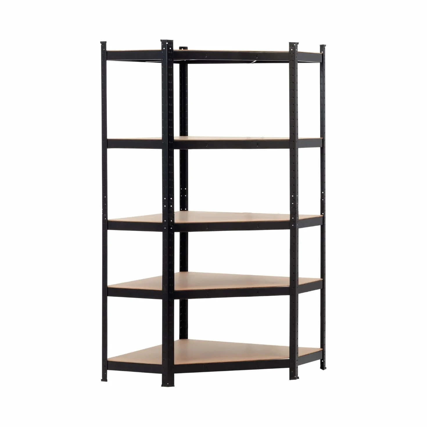 Estantería Modular Esquinera THINIA HOME, Acero y MDF Antihumedad, 5 Baldas Ajustables, Carga Máx. 875Kg, 80x40x56x180cm