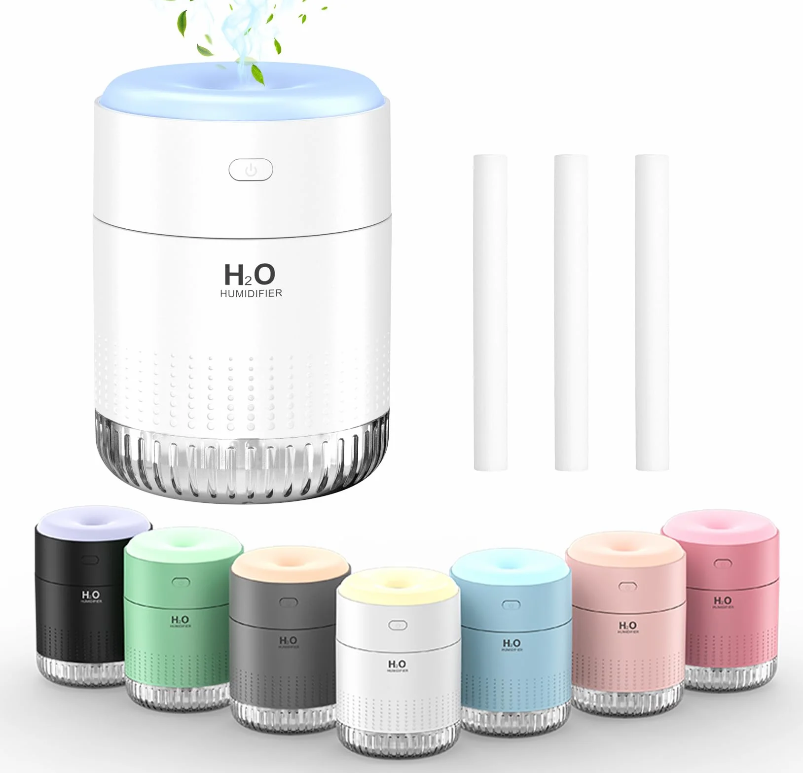 KARFUN Humidificador de Aire 350ml, 7 Luces de Color, 26dB Silencioso, Apagado Automático