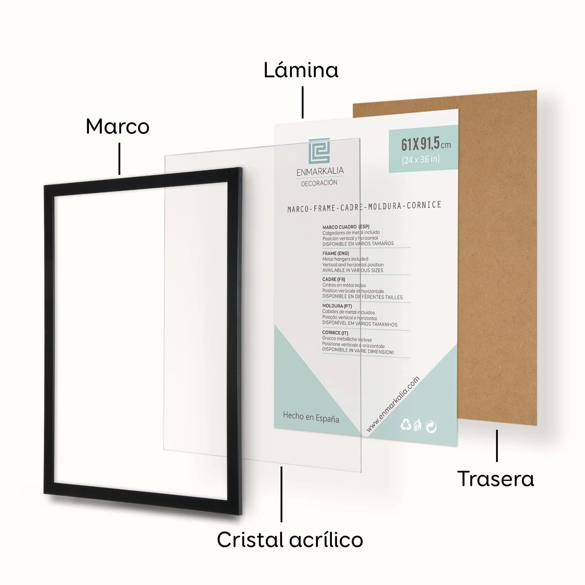 Enmarkalia Marco poster 61 x 91.5 cm Negro