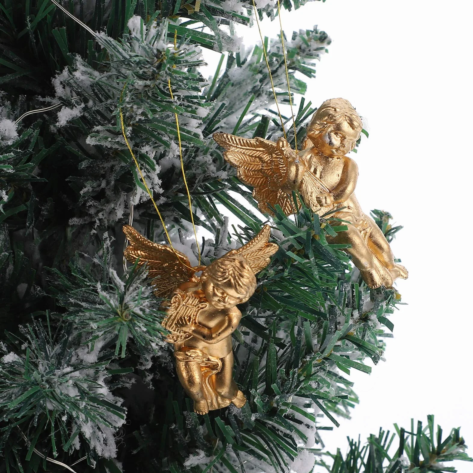 Adornos Navideños Alas de Ángel Angelitos de Navidad Estatua Cupido Colgante Árbol Navidad Plástico