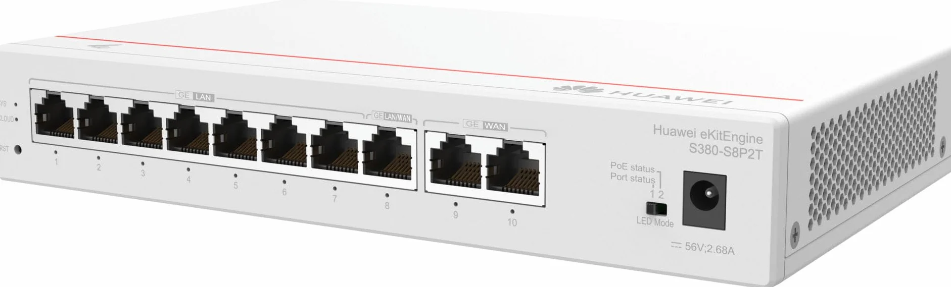 HUAWEI Switch - 8 Port S380-S8P2T 2 GE WAN, 8GE, LAN(