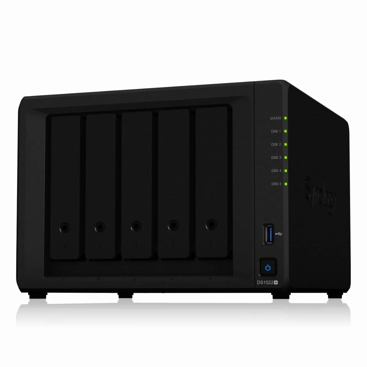 Synology DS1522+ NAS 5 EMP. 2.6/3.1GHz DualCore 8GB 4 LAN GbE USB3.2 eSATA 2emp M.2 NVMe