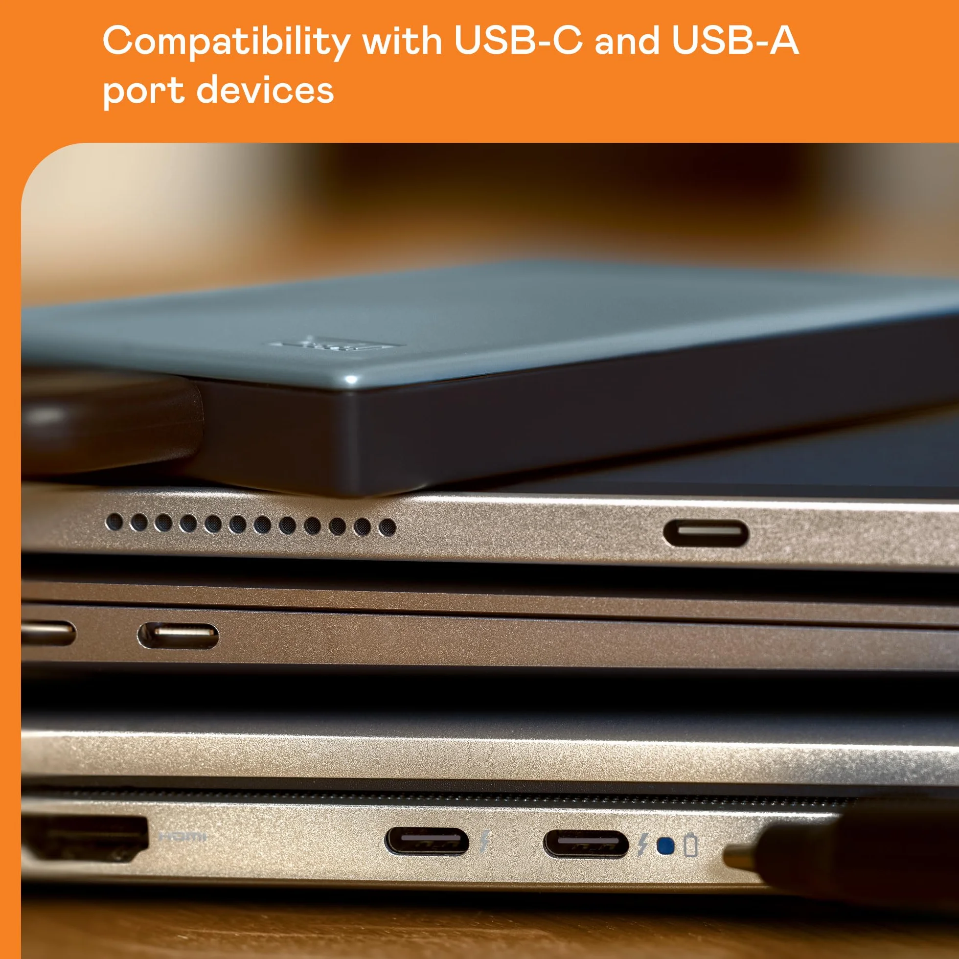 WD 6TB My Passport Compatible con USB-C, Disco Duro Externo Portátil, USB 3.2 Gen 1/USB 3.0, Copia de seguridad y protección con contraseña, Formateado para Windows, ChromeOS y MacOS, Gris