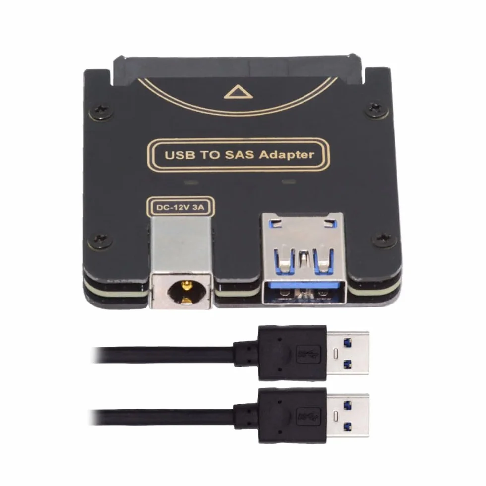 cablecc SFF-8482 SAS - Adaptador RAID de disco duro USB 3.0 de 29 pines a 5 Gbps con chipset y toma de alimentación (requiere alimentación de 12 V/3 A)