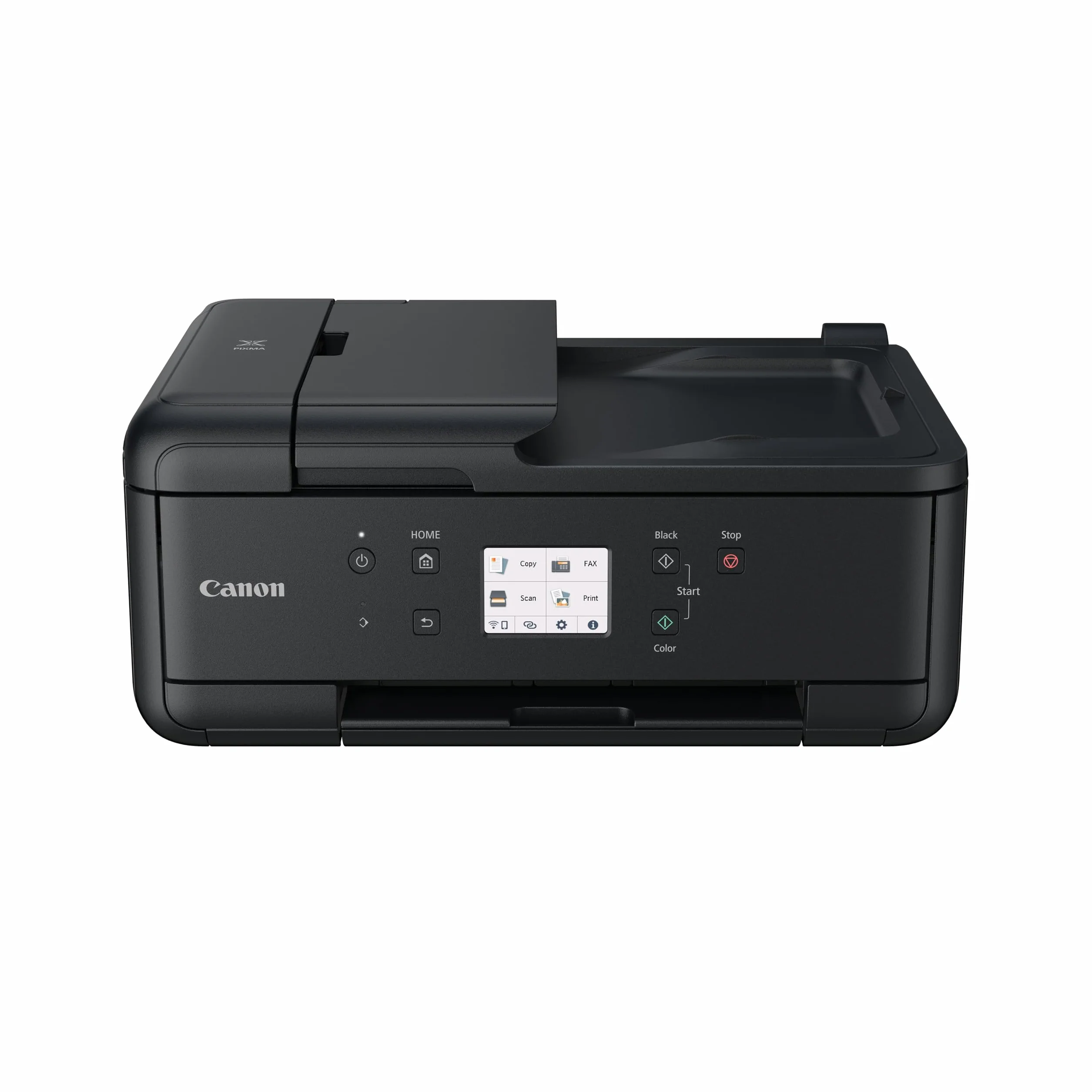 Canon Pixma TR7650 Impresora Multifunción 4 en 1, Sistema de Inyección de Tinta, Copiar, Imprimir, Escanear, Fax, WiFi, 5 Cartuchos de Tinta Independientes, ADF 20 Hojas, Pantalla Táctil, A4, Negro