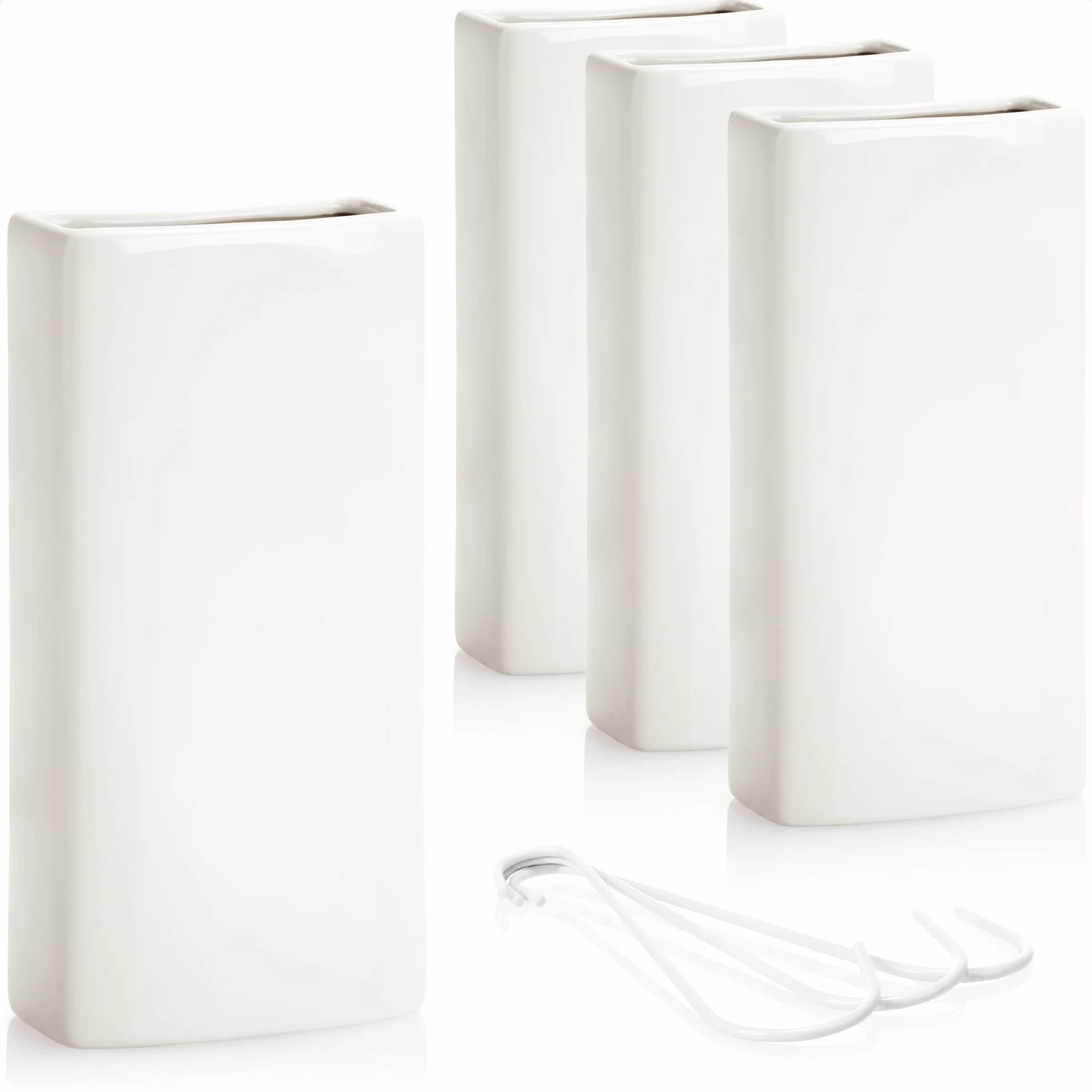 COM-FOUR® Calefacción del humidificador de aire 4x - humidificador de aire del radiador - suspensión interior - evaporador de agua de calefacción de cerámica (blanco - suspensión interior)