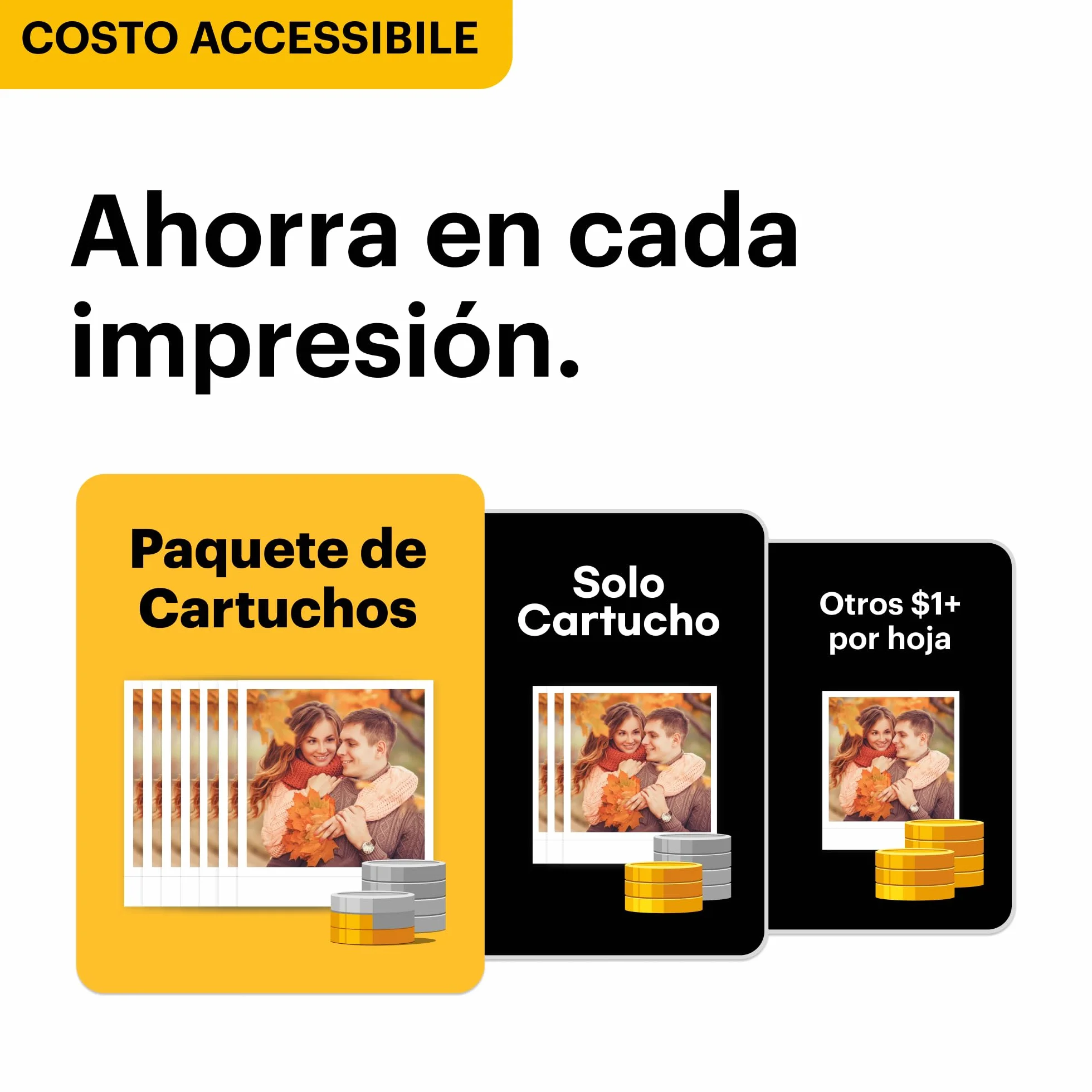 KODAK Mini 3 Retro 4PASS Impresora de Fotos Portátil (7,6x7,6cm) + 8 Hojas, Amarillo