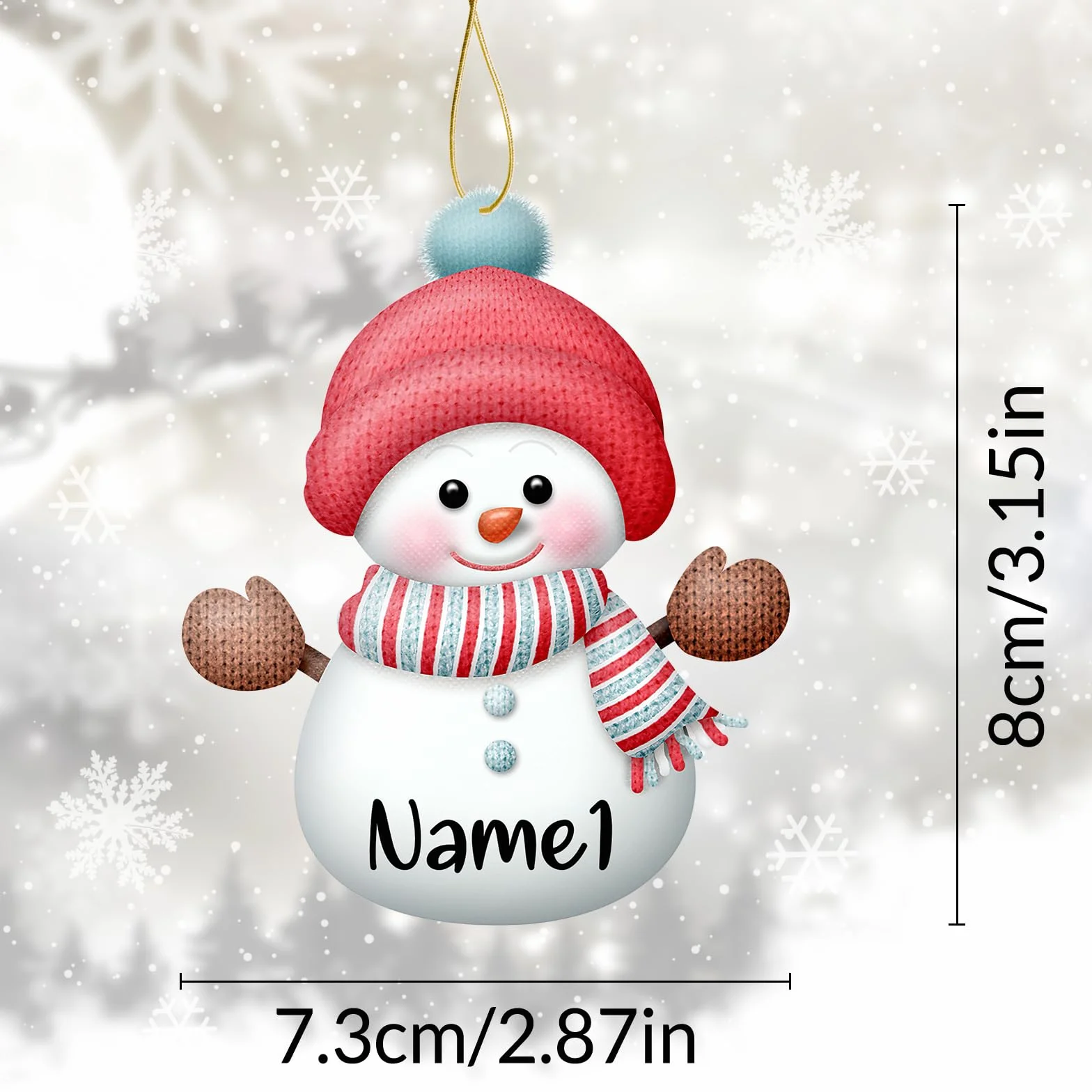 Adornos Personalizados para Árbol de Muñeco de Nieve de Navidad, Decoraciones Navideñas, Regalos de 7 Piezas