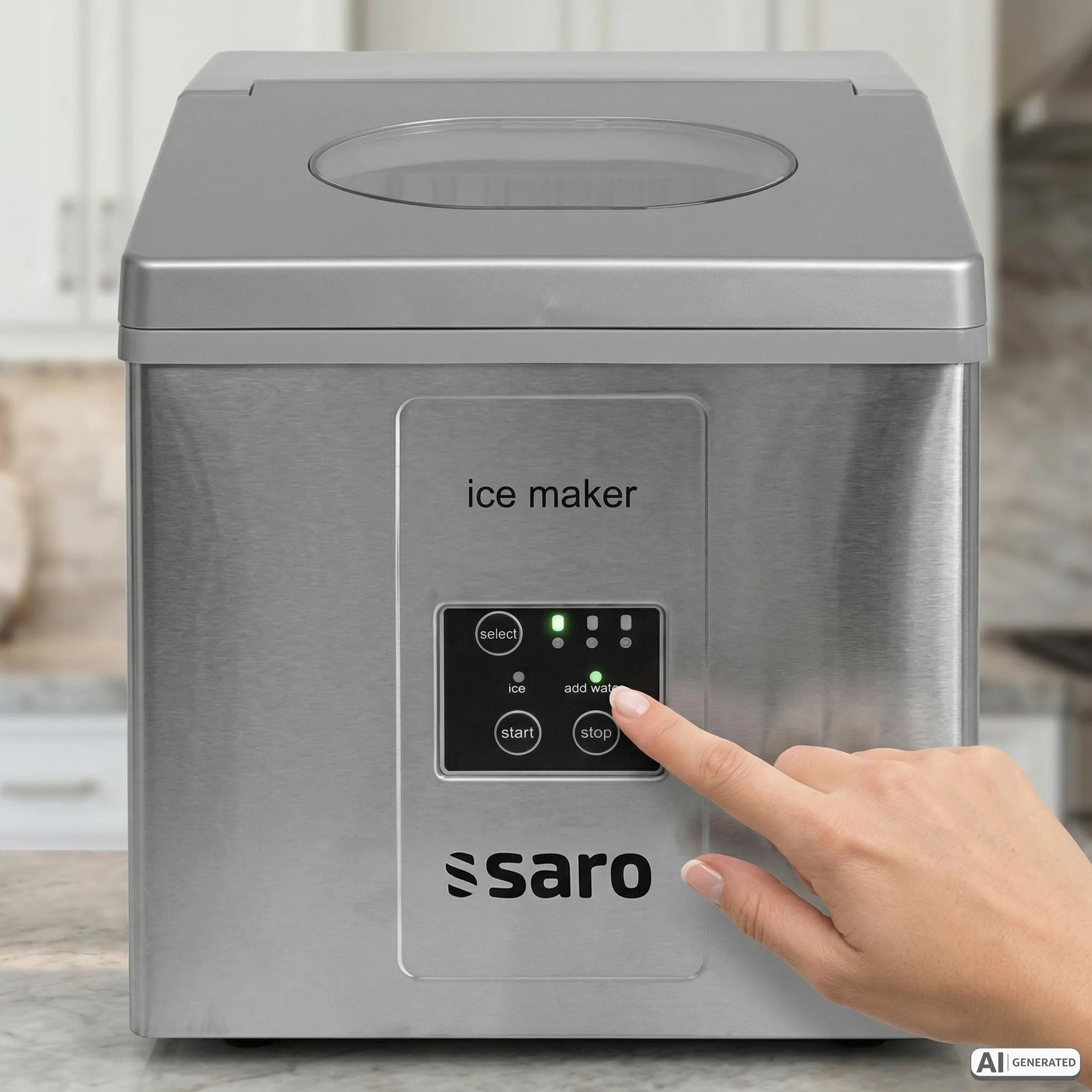 SARO EB 15 PRO Cubitera de acero inoxidable 15 kg/24 h 3 tamaños de hielo