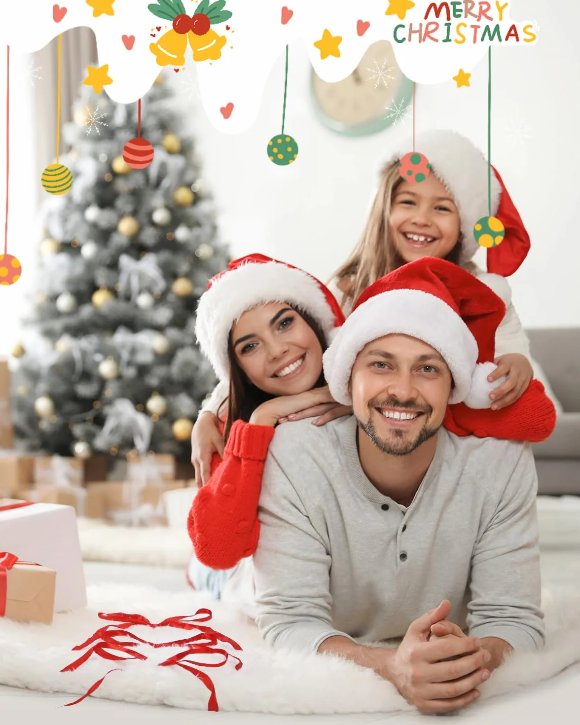 Falda Árbol Navidad Redonda 120 cm Cubre Pie Blanca Felpa