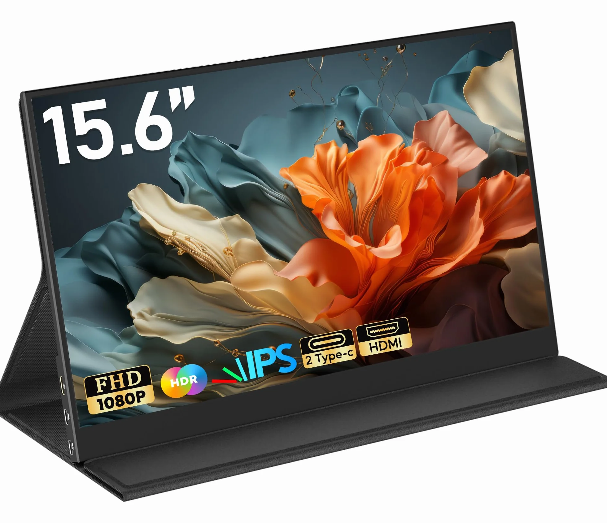 HONGO Monitor Portátil IPS FHD 15.6" 1920x1080P HDR USB-C Portátil para Laptop PC Mac PS4/5