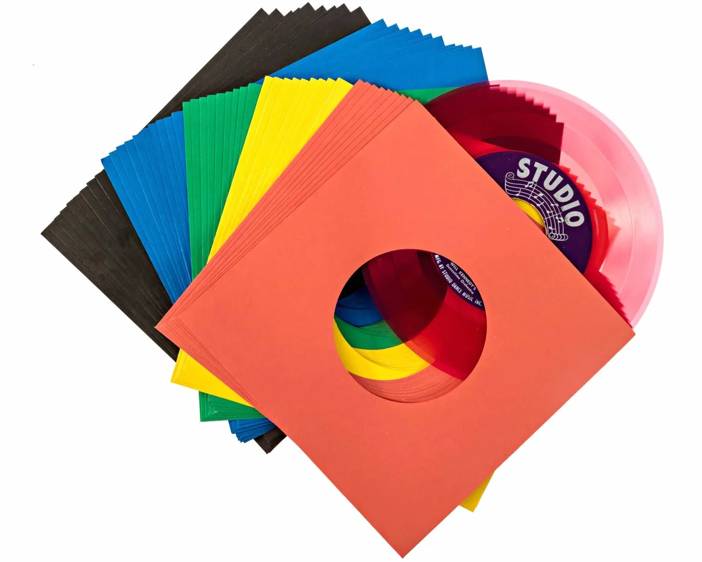 Fundas para discos de vinilo de 45 rpm, protección premium sin ácidos, cubiertas de papel multicolor para discos individuales de 7 pulgadas, paquete de 50