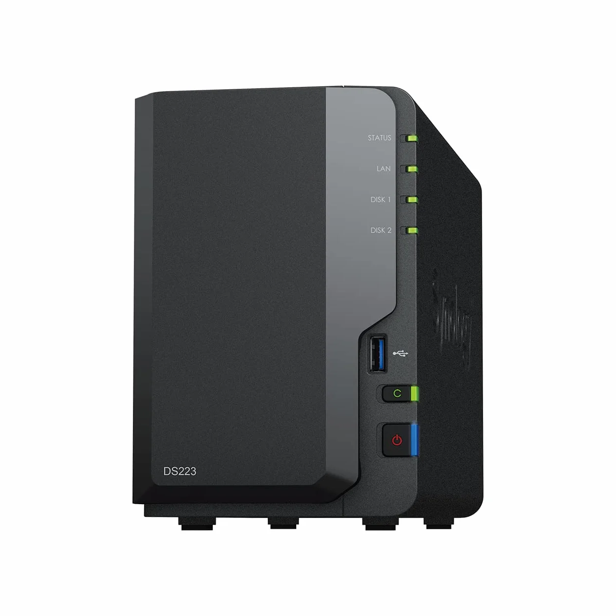 Synology DS223 - Estación de Disco NAS de 2 bahías (Realtek RTD1619B Quad-Core de 2 GB de RAM, 1 Puerto LAN RJ-45, 1 GbE, Paquete de 8 TB con 2 Discos Duros Seagate IronWolf de 4 TB)