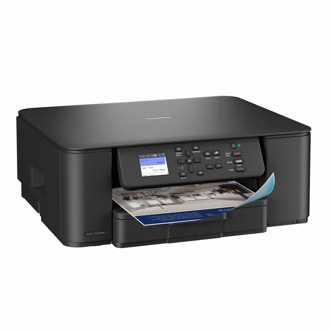 Brother DCPJ1310DW Impresora Multifunción de Tinta, WiFi, WiFi Direct, Conexión a Dispositivos Móviles e Impresión Automática a Doble Cara, Negro