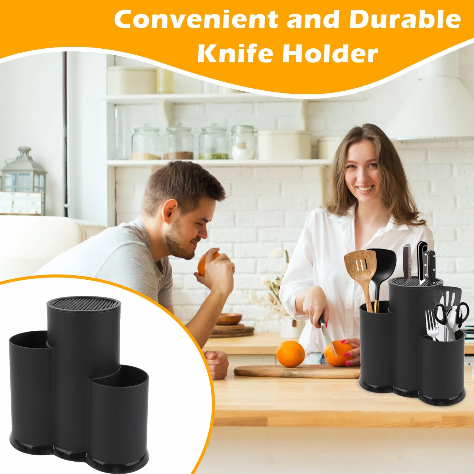 Bloque para Cuchillos 3 en 1 Soporte Universal Redondo Cocina