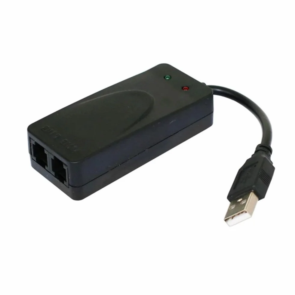 Módem de Fax USB de Doble Puerto USB2.0 56K V.92 V.90 Controlador de Módem Externo para Win 7 8 10 XP Recibir Enviar Fax en la Computadora