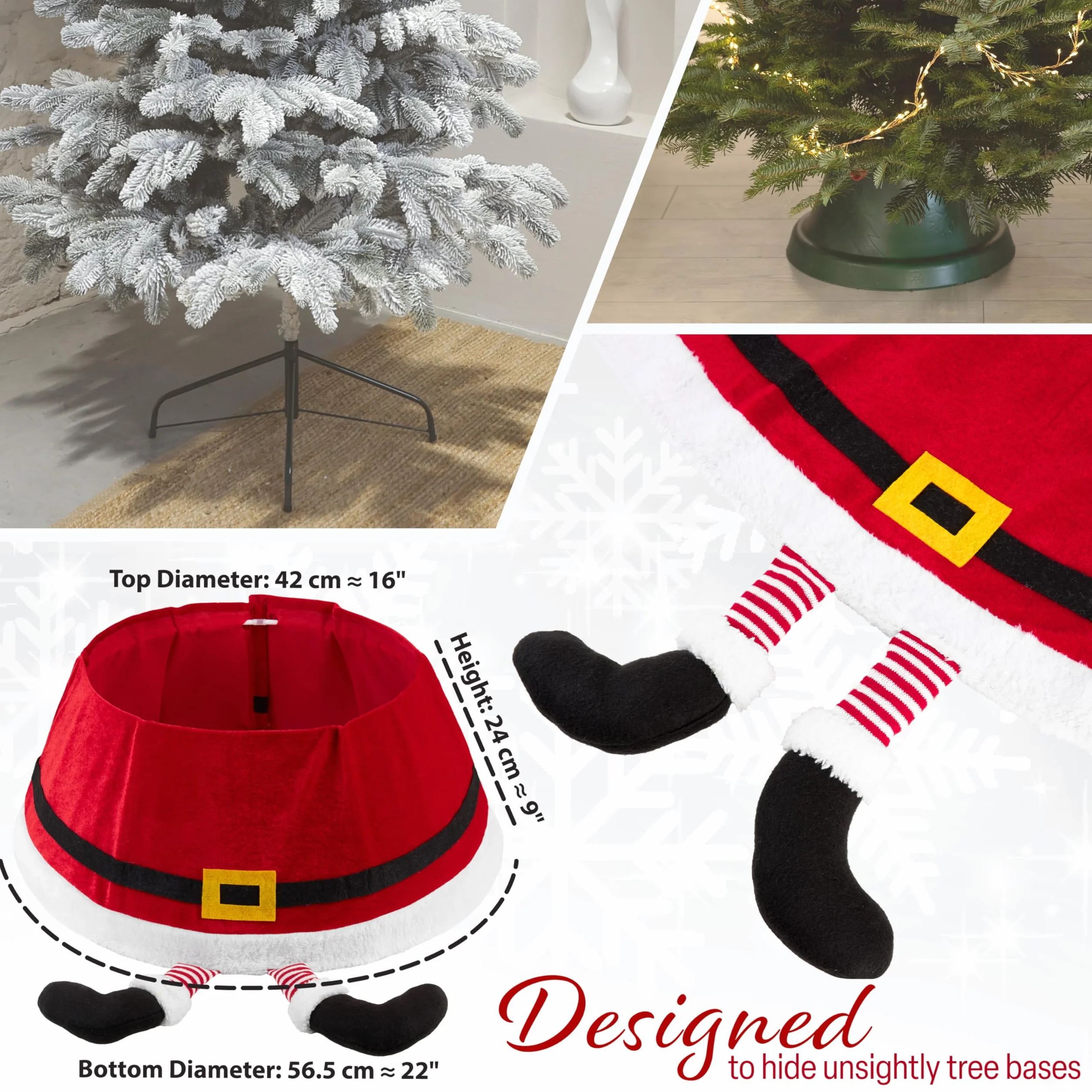 Deco Express Falda de Árbol de Navidad Cubre Arbol Navidad 42x56 cm Varios Diseños