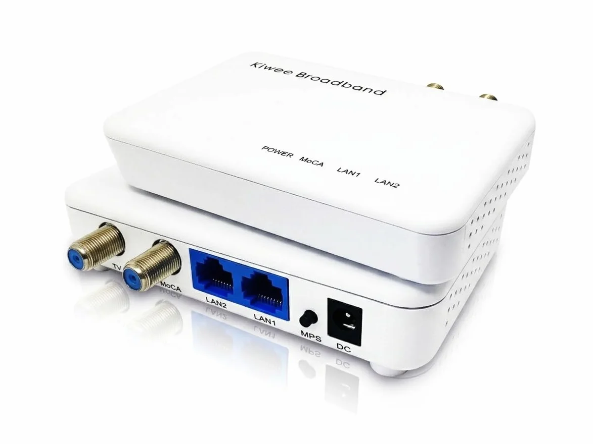KiweeBroadband Adaptador Moca 2.5 con 2 Puertos 2.5GE - Adaptador Ethernet sobre coaxial (Modelo: KB-M3-02) (Juego de 2)