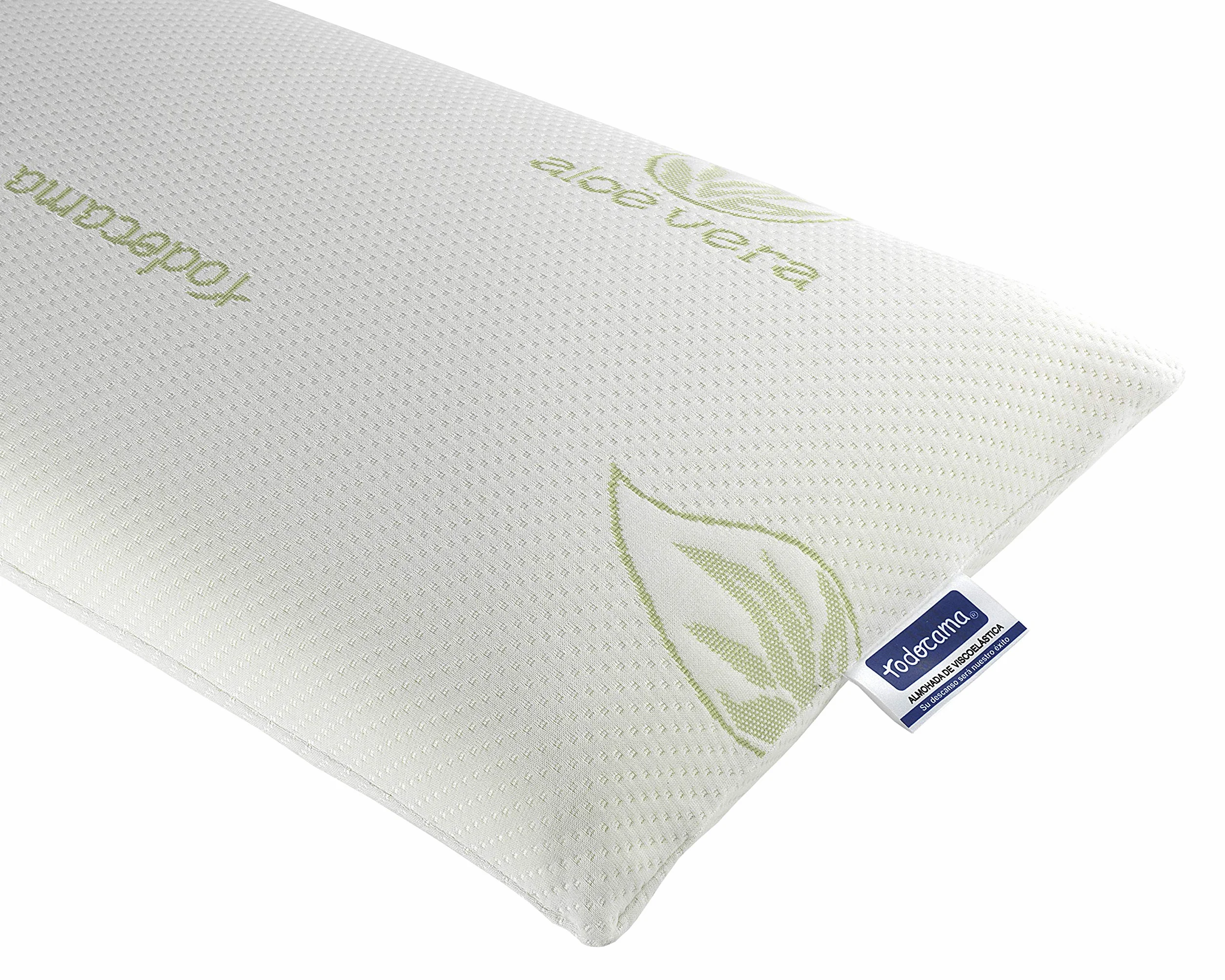 Almohada viscoelástica núcleo Compacto Doble Funda Cremallera Tejido Aloe Vera Plus Termorregulable 90 cm