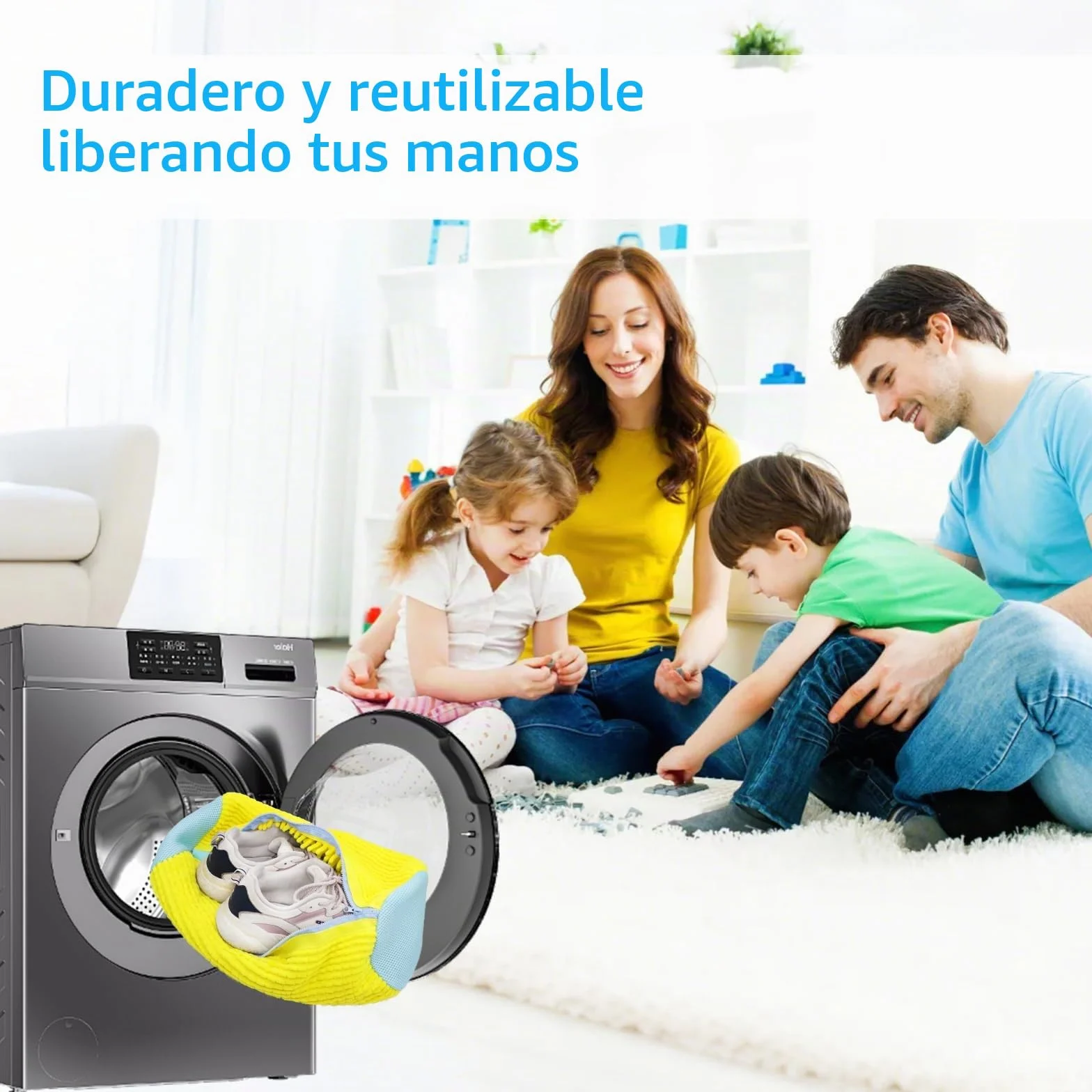 Bolsas para Lavar Zapatillas en Lavadora, Reutilizable Malla 360° con Cremallera, Funda para Zapatos, Amarillo