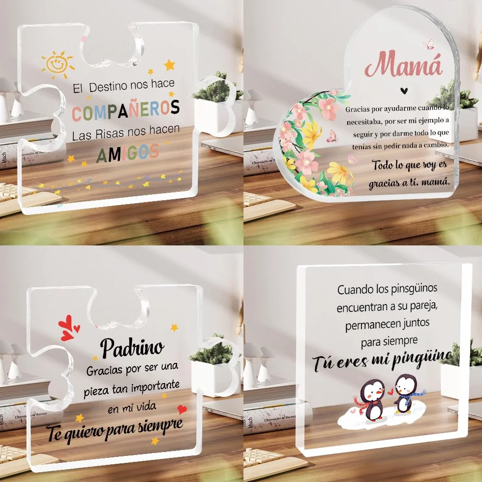 Regalos Navidad Mujer Corazón Acrílico para Hermana Regalo Original Amigo Invisible