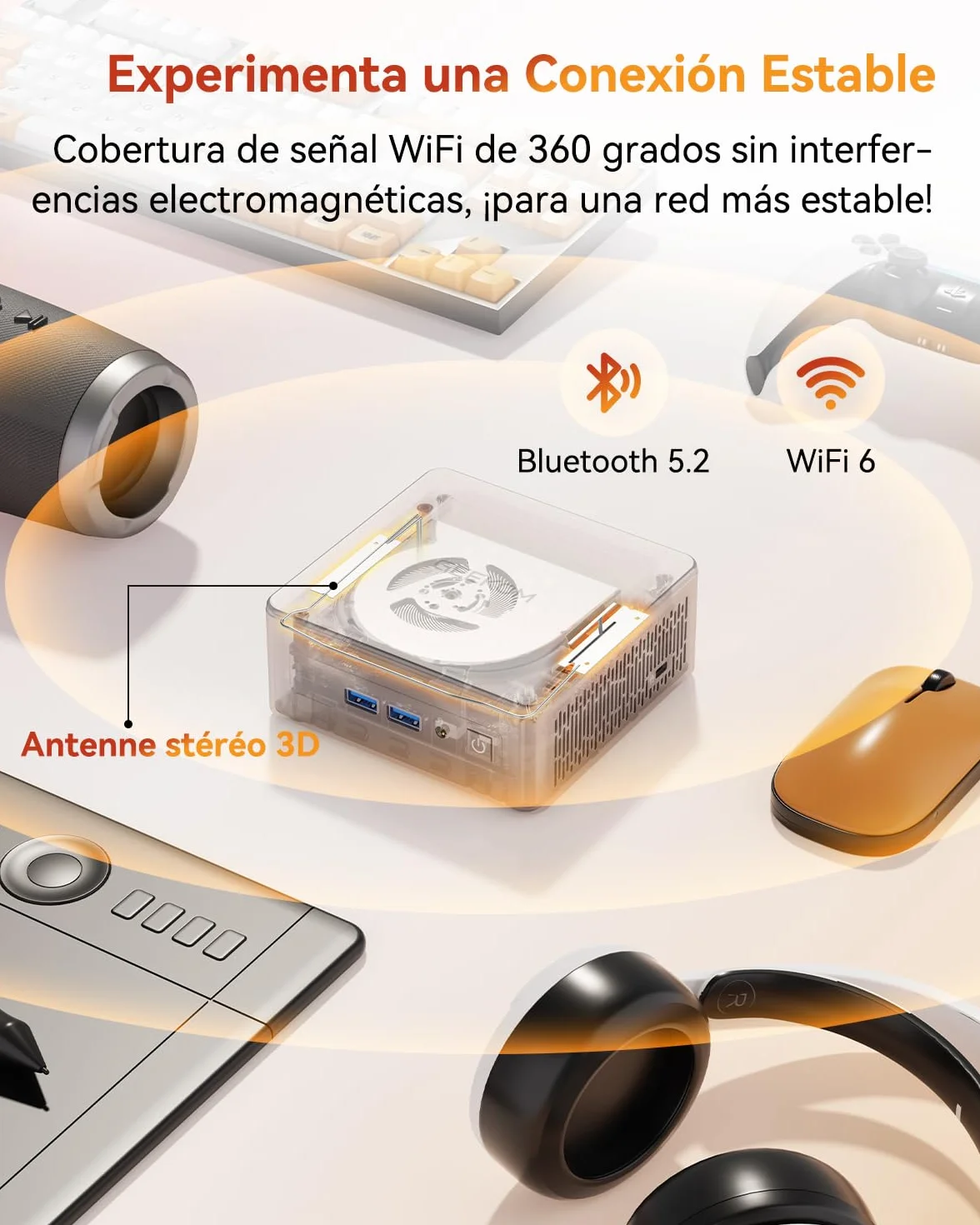 GEEKOM A5 Mini PC AMD Ryzen 5 7430U 16GB RAM 512GB SSD Windows 11 Pro 2×HDMI Lector SD