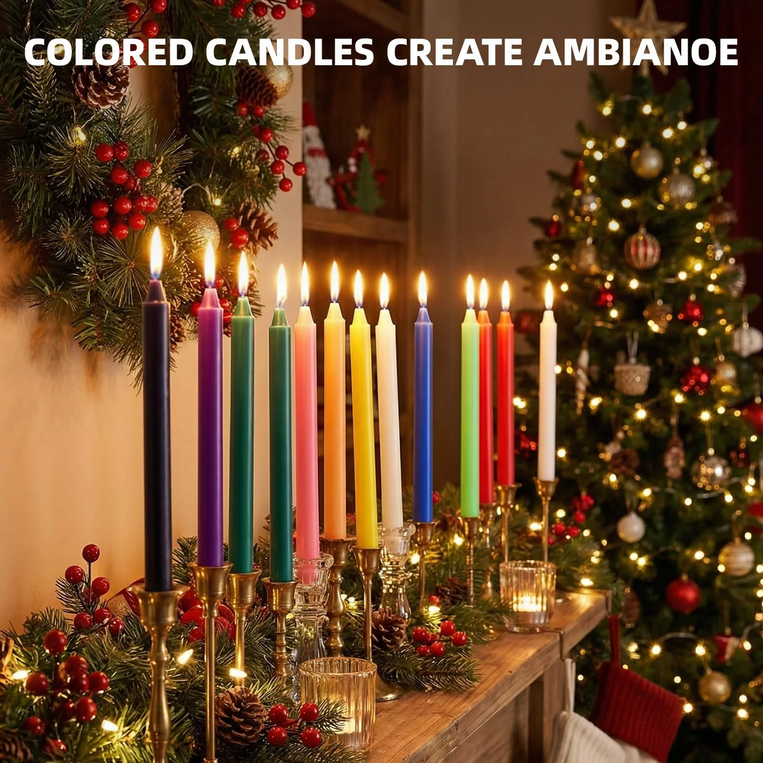 24 Velas Coloridas Sin Humo Sin Goteo – 90 Min Combustión Ecológicas para Decoración