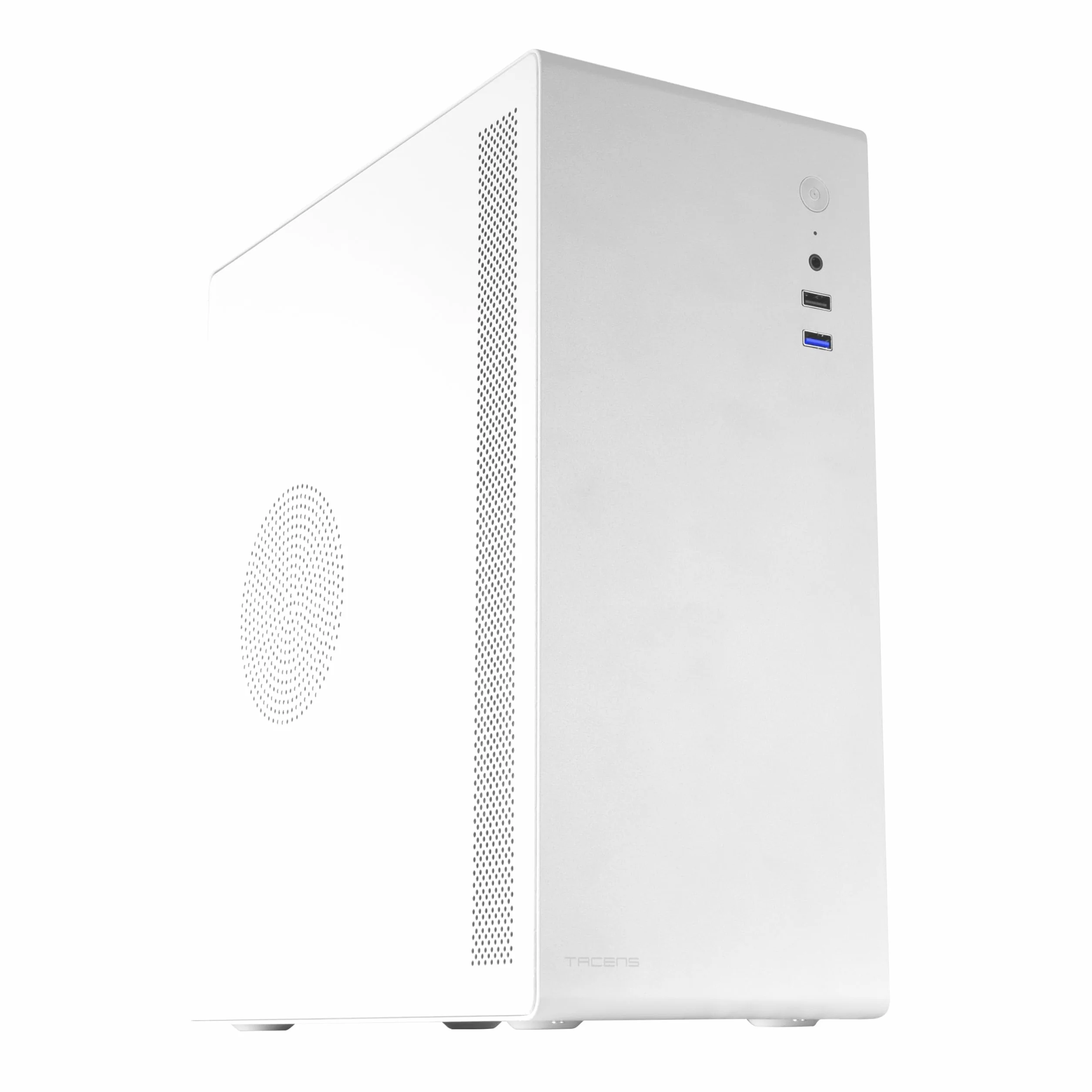 Tacens NOVAX, Caja PC Ultracompacta Micro-ATX, Diseño Totalmente Metálico Ultrarresistente, 1x Ventilador Trasero 80mm, Caja Minitorre con Amplia Capacidad Interna, Blanco