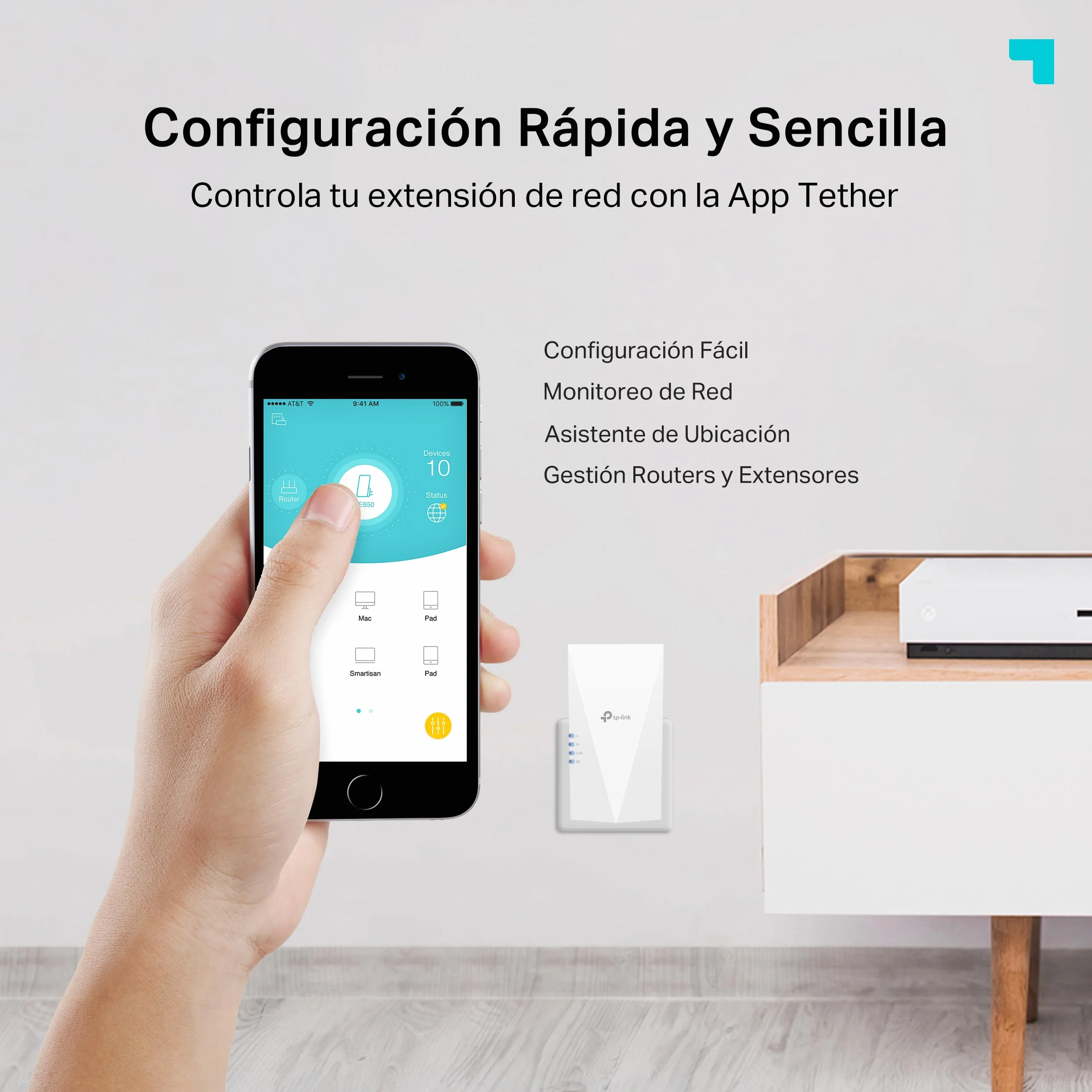 TP-Link RE700X WiFi 6 WiFi Amplifier Repetidor AX3000 (Doble Banda 2402Mbps 5GHz + 574Mbps 2.4GHz), MU-MIMO, Puerto gigabit, Gran Cobertura, EasyMesh, Compatible con Todos los routers Wi-Fi