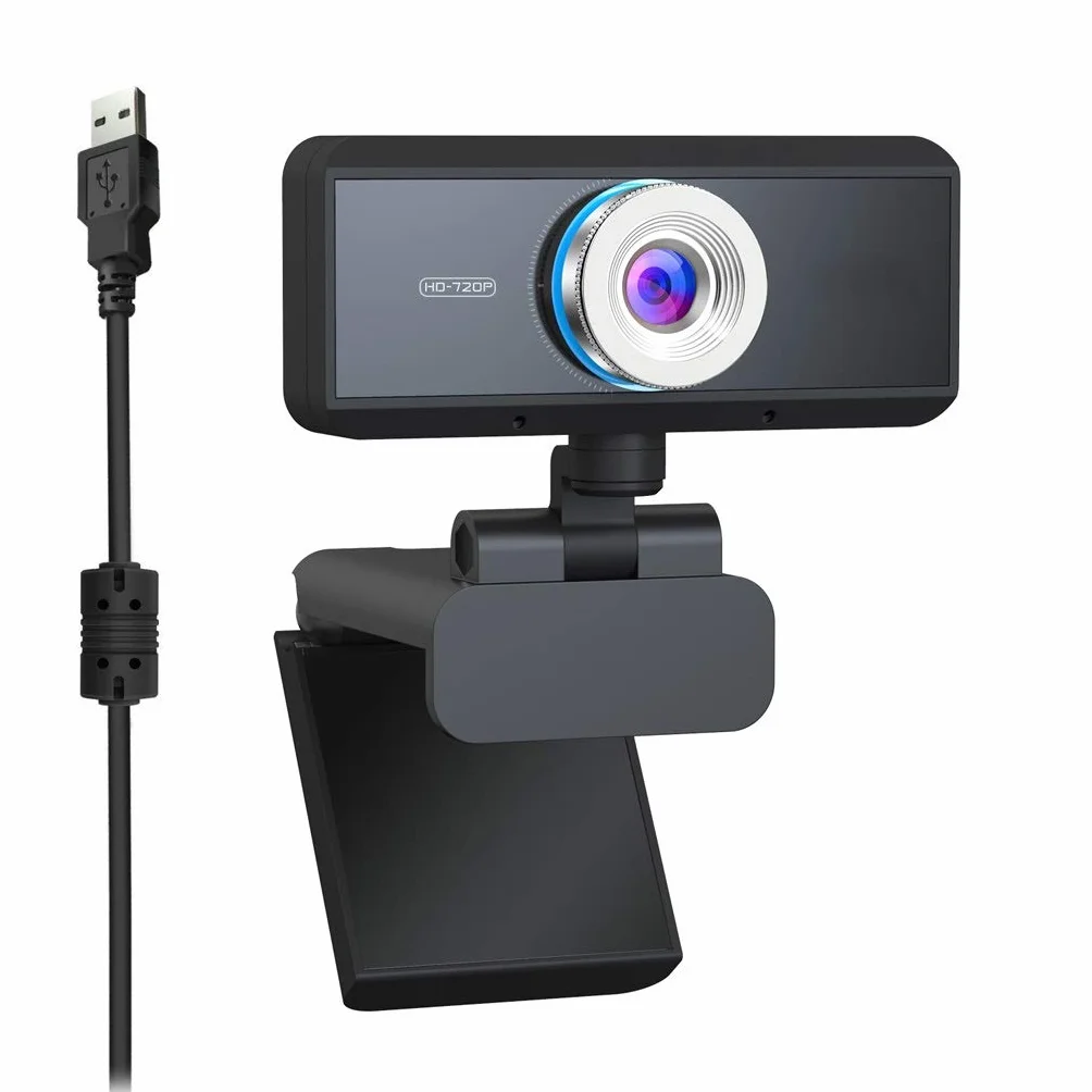 Manual Focus USB Webcam, Pantalla Ancha de la cámara del Ordenador Incorporado en el micrófono for videoconferencias, Clase en línea dedicada