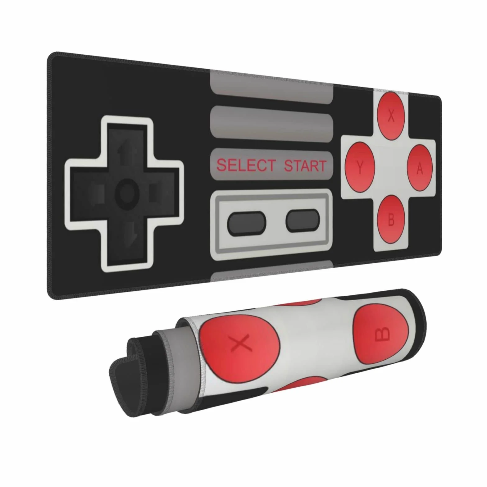 ALIXO Retro Cool Remote Control Stick Consola Botones Arcade Joystick Gaming Teclado Mouse Pad Accesorios Enorme Extendido XL Borde Costura Suela de Goma para Oficina en Casa (31.5 "x