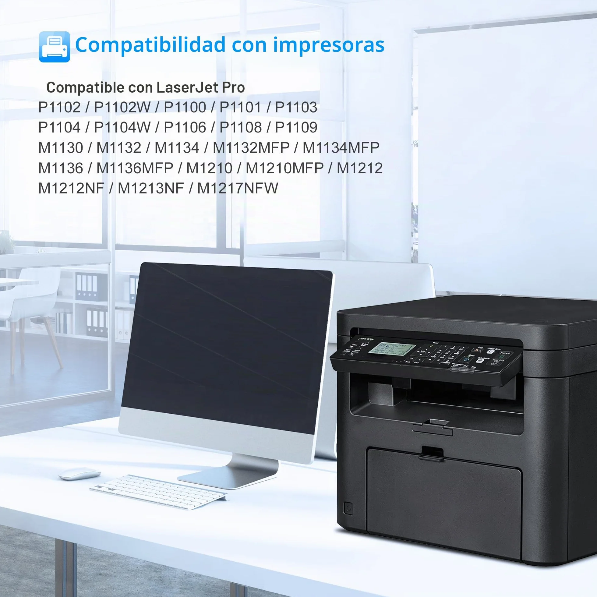 LxTek CE285A 85A Tóner Compatible para HP 85A Tóner para HP LaserJet P1102W P1102W Tóner P1102 M1212NF M1132MFP M1217NFW M1212 M1132 M1210 M1210MFP P1109 (2 Negro)