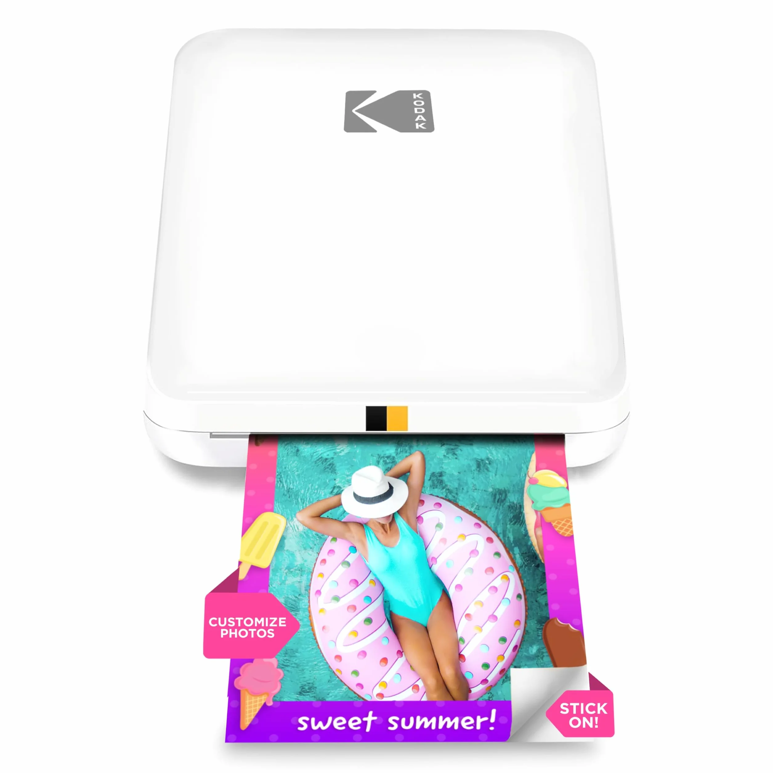 KODAK Step Slim Impresora Impresora de Fotos instantánea para Smartphone móvil inalámbrica a Color, portátil y Elegante; Imprime Fotos Zink de 2x3 (5,1x7,5 cm), Blanco