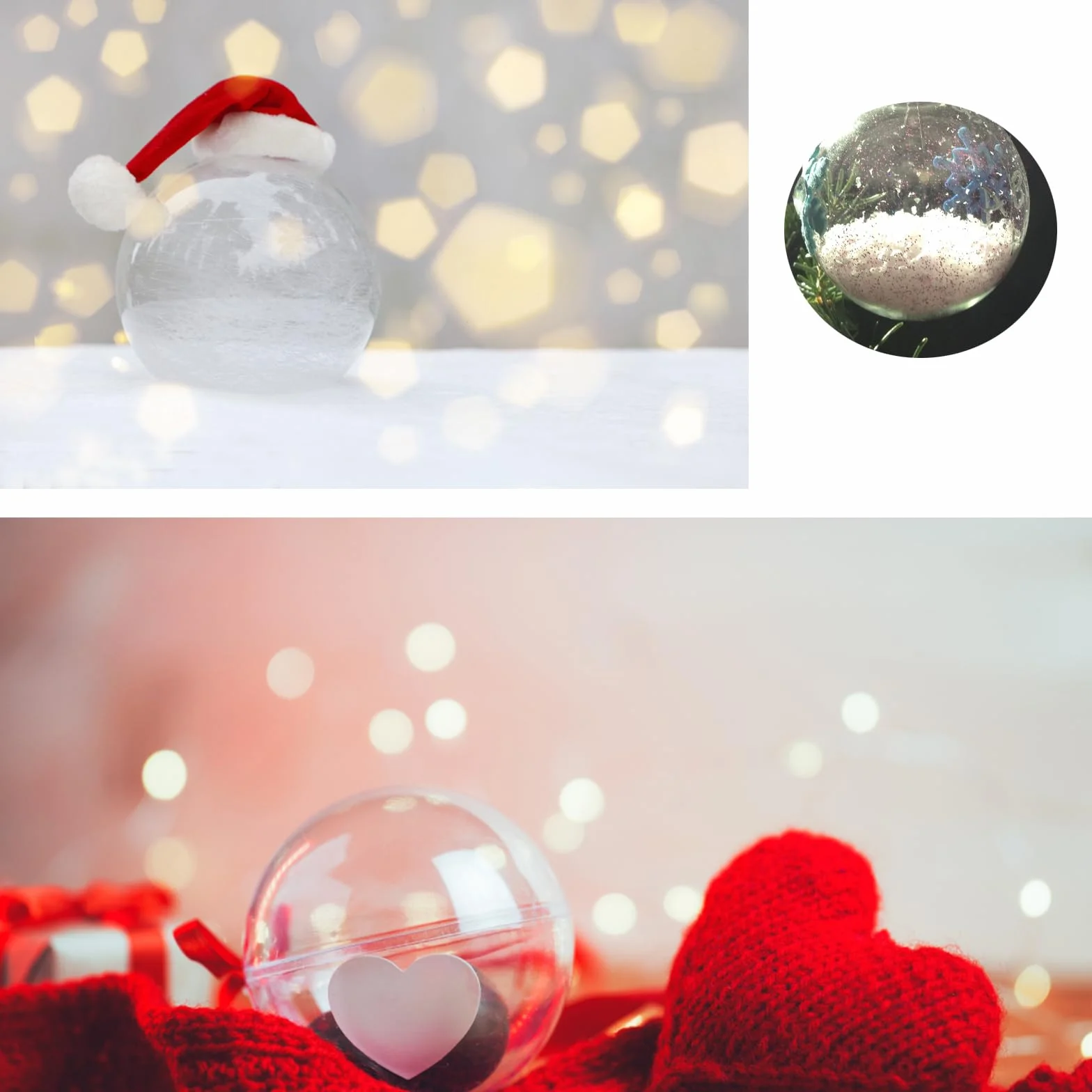 Bolas Acrílicas Transparentes Rellenables, 30 Piezas Plástico para Decoración Navidad Bodas Fiestas