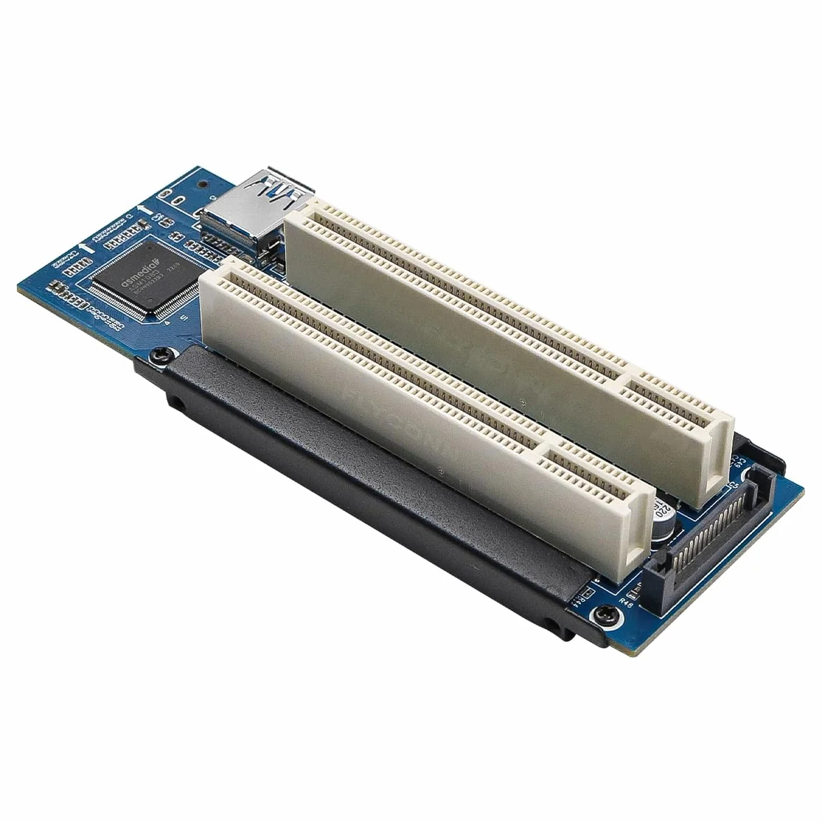 DollaTek Tarjeta adaptadora PCIe a PCI PCI-E Express X1 a Tarjeta extensora PCI Riser Dual con Cable USB3.0 para Tarjeta de Sonido de Escritorio