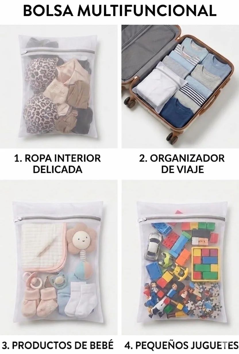 Bolsa Lavadora Zapatillas Reutilizables con Cremallera 2 Piezas + Bolsa Lavadora Prendas Delicadas