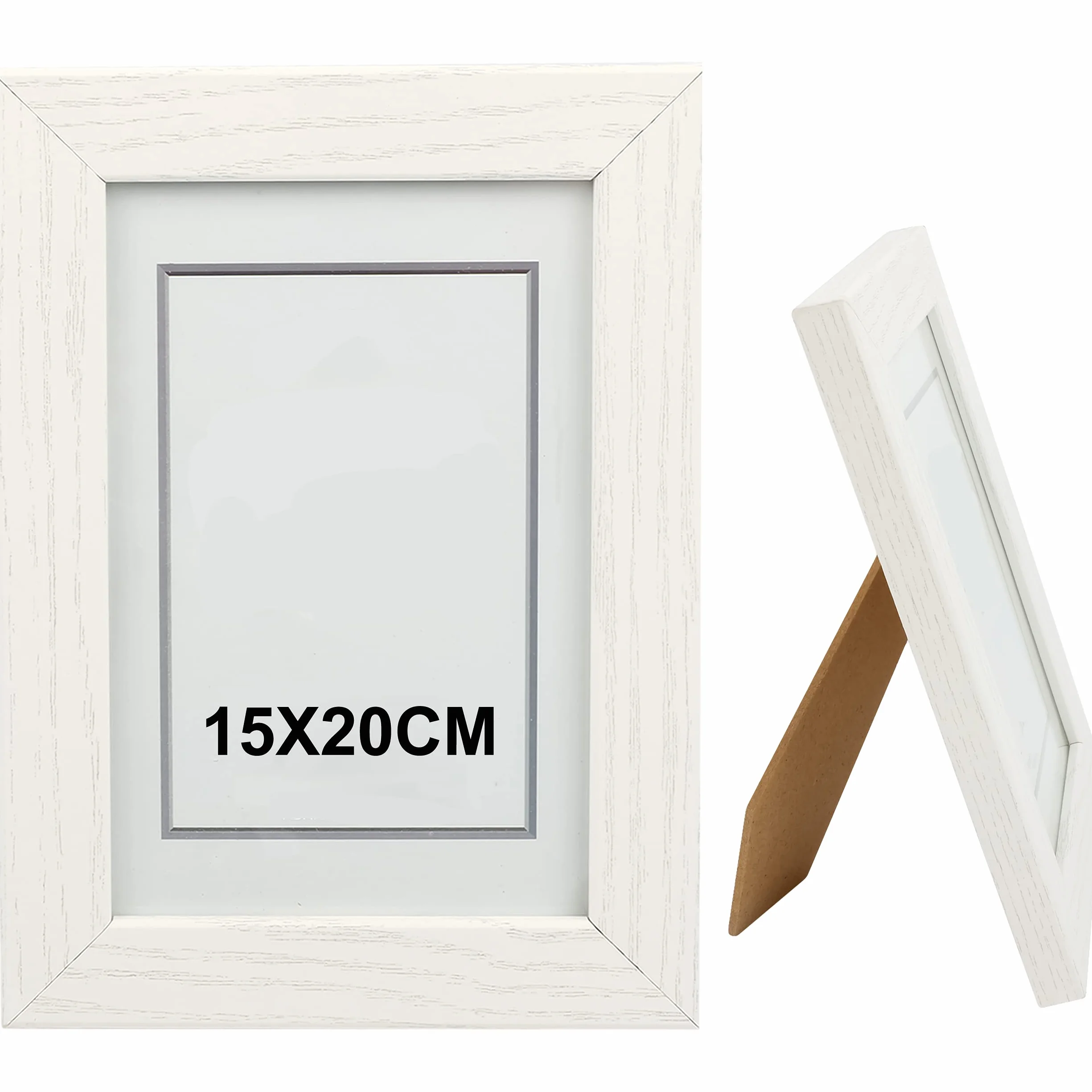 H HANSEL HOME Marco de Fotos 15 x 20 cm Blanco Madera Cristal Decoracion