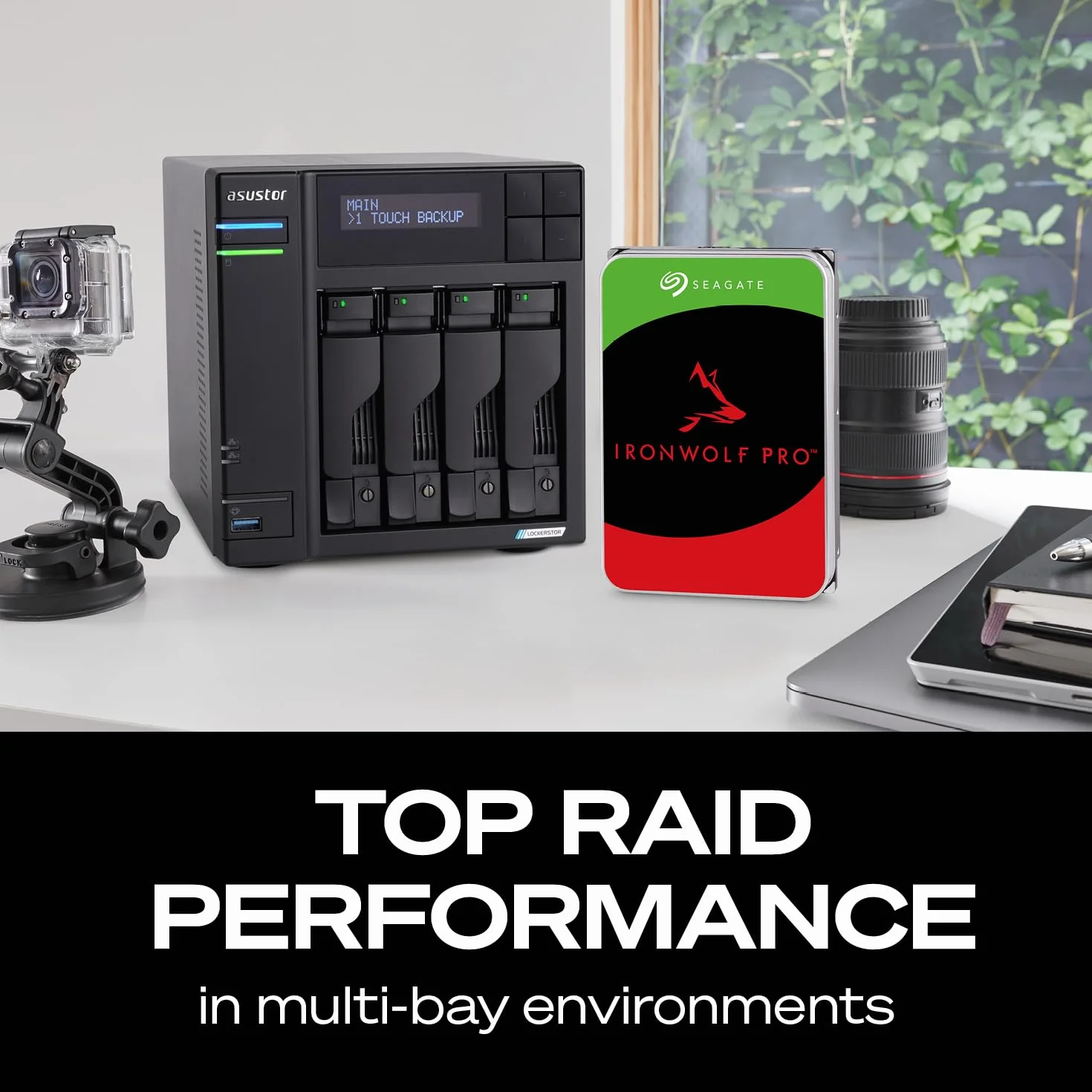 Seagate IronWolf Pro, 14 TB, Enterprise HDD interno - CMR, 3,5 pulgadas, SATA a 6 Gb/s, 7200 RPM, caché de 256 MB para almacenamiento conectado a red RAID, servicios Rescue (ST14000NT001)