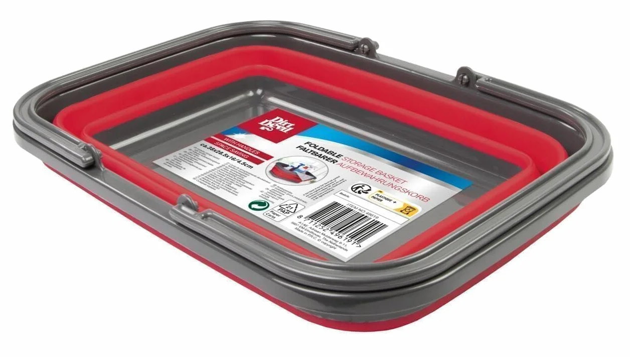 Dirt Devil Cubo Plegable 17 litros 38x28,5x16/4,5 cm Rojo
