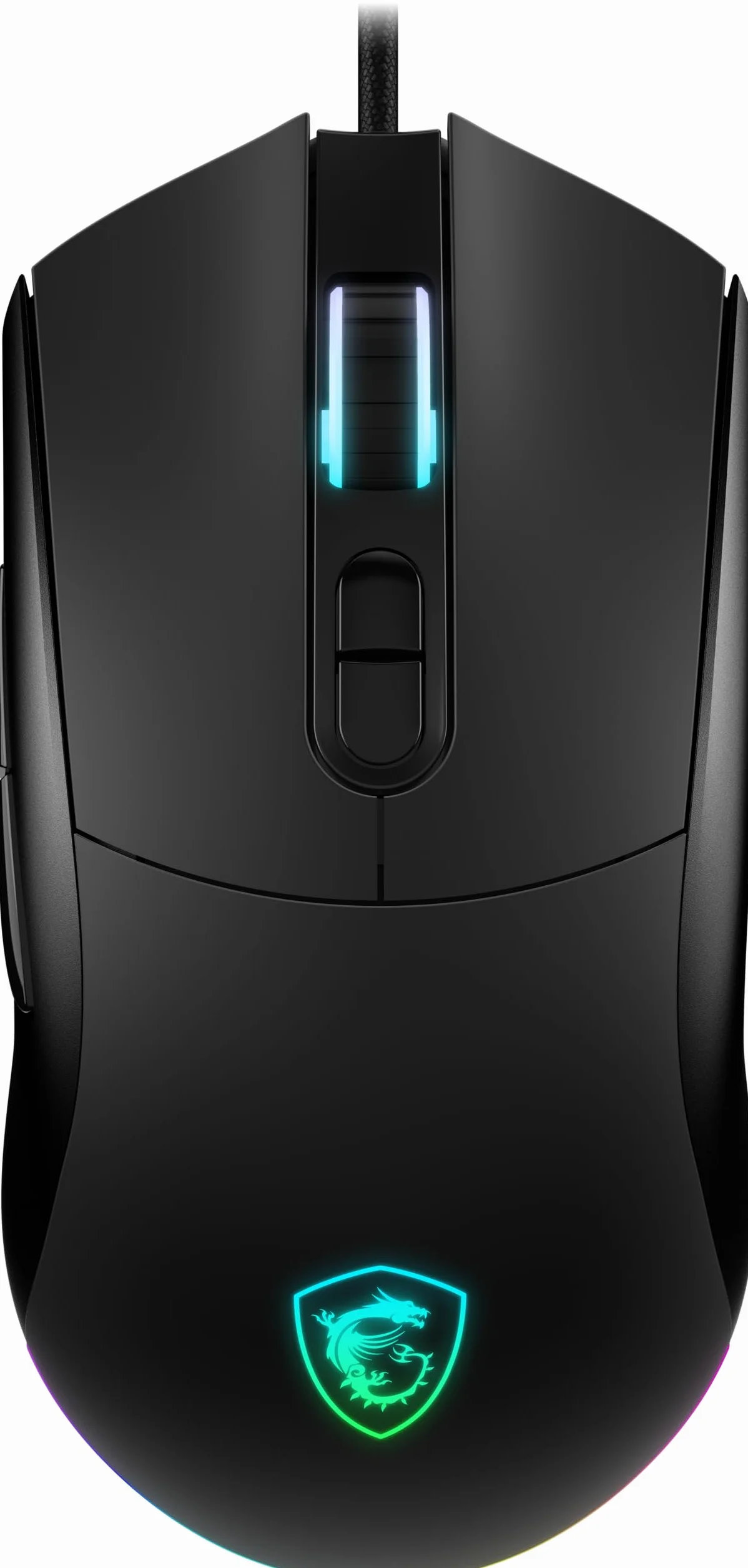 MSI Forge GM320 - Ratón para Juegos, 12800 dpi, microinterruptor de más de 20 m, Sensor óptico, diseño ergonómico de Mano ambitextro, luz RGB