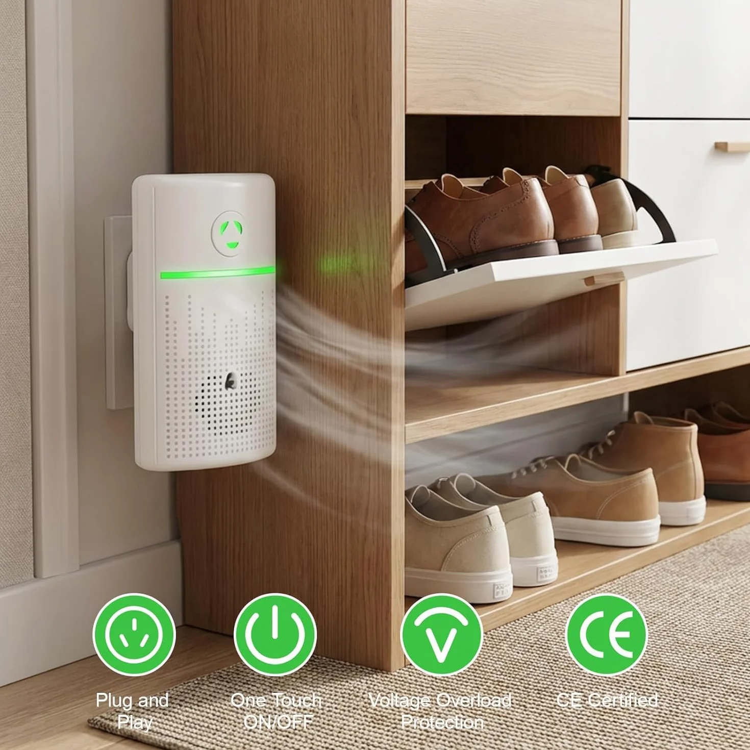 Purificador de aire ionizador mini para hogar, dormitorio, oficina y cocina