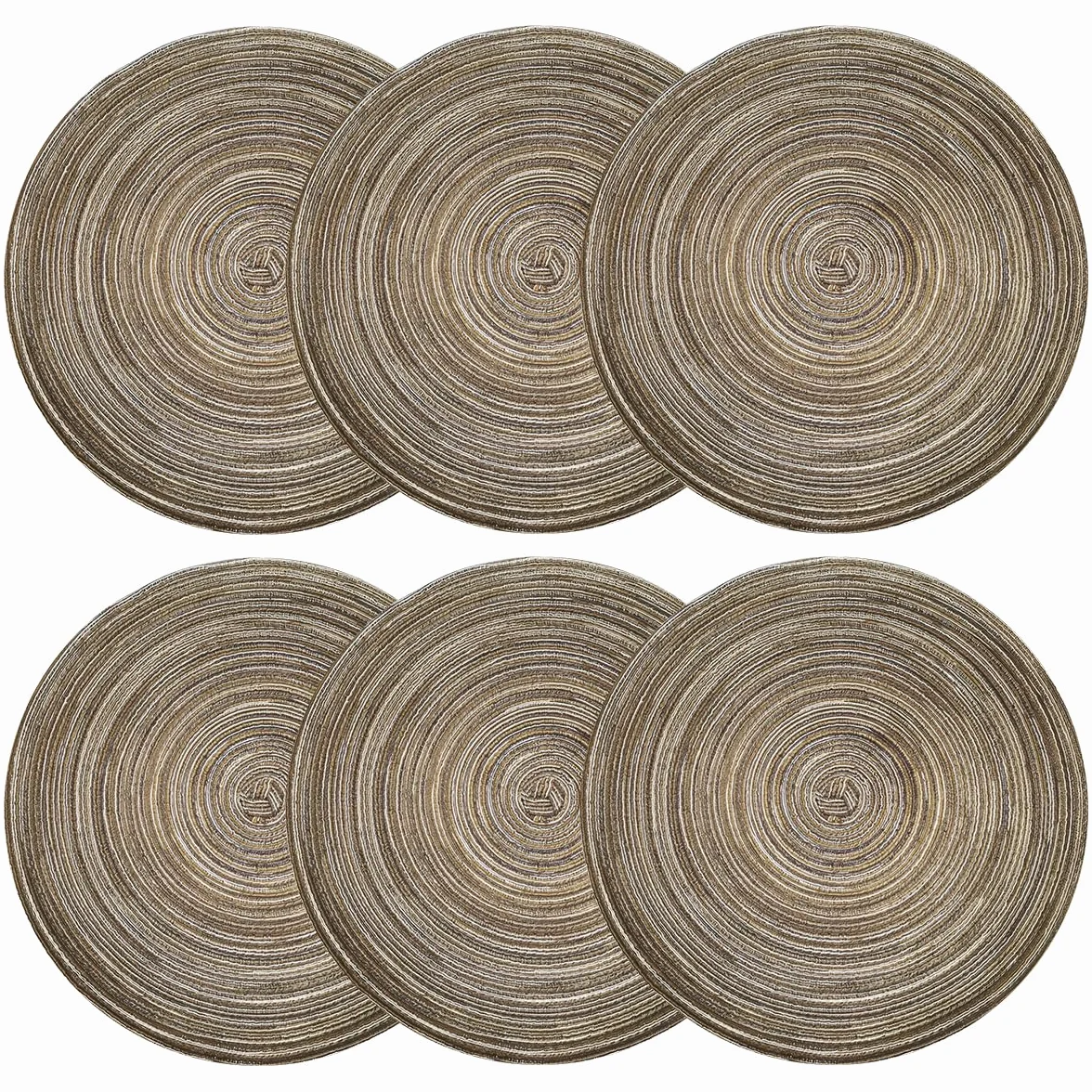6 Piezas 30 cm Manteles Individuales Redondos, Manteles Individuales Lavables, Resistentes al Calor y Antideslizantes Algodón Mesa, Trenzado Natural Salvamanteles para Bodas, Banquetes y Cocinas