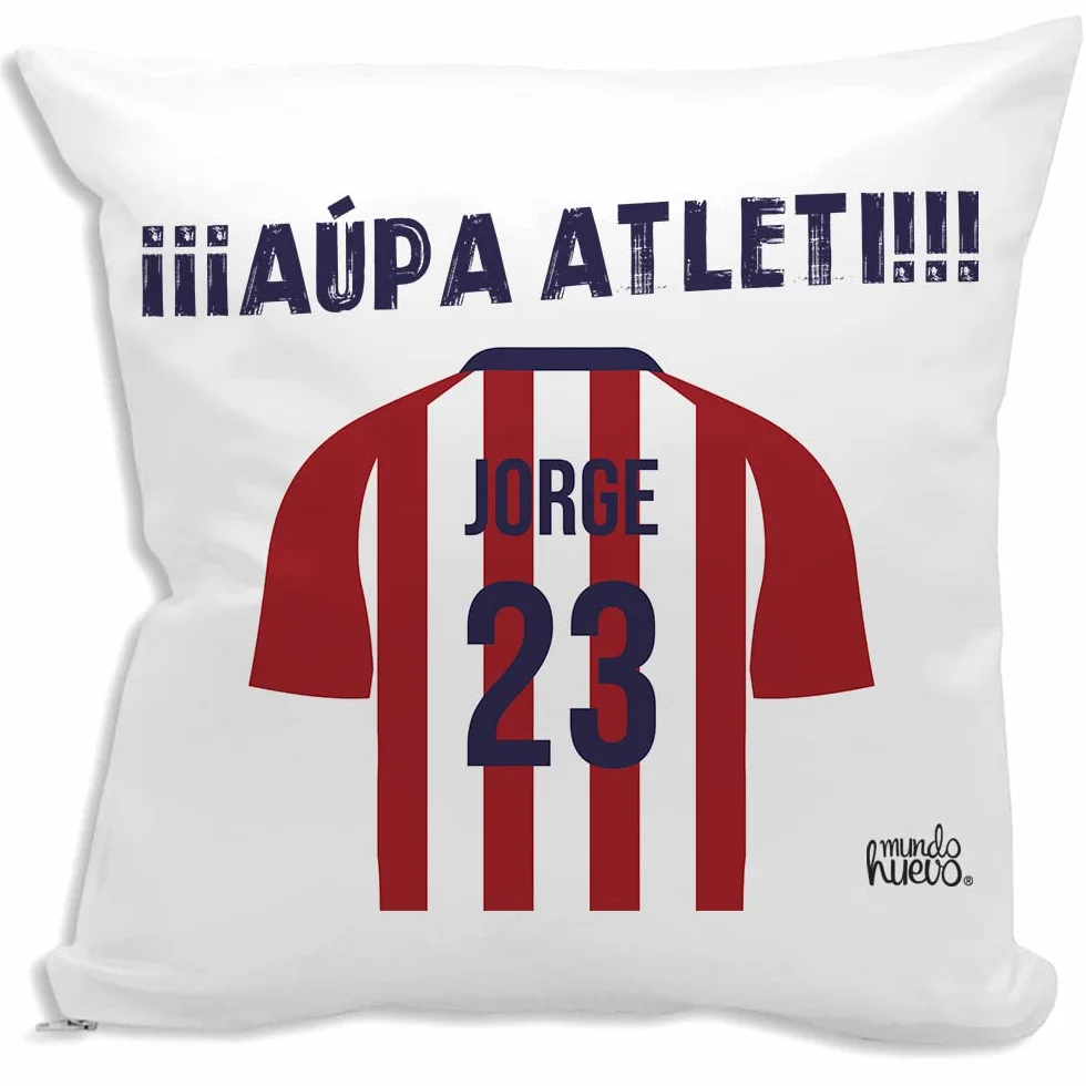 Mundohuevo Poduszka Dekoracyjna Personalizowana 42,5x42,5 cm Bawełna Prezent Piłkarski
