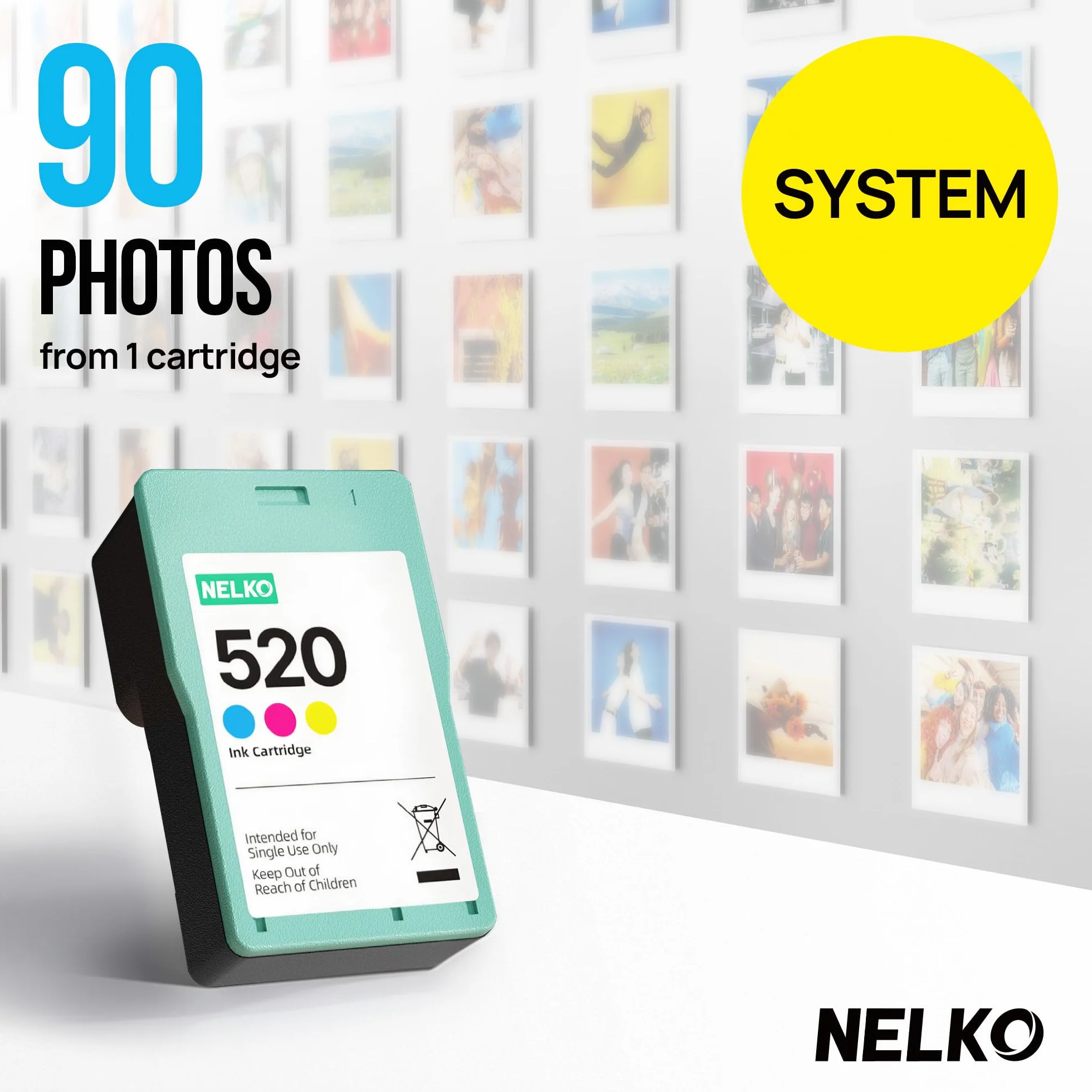 Nelko PP01 - Impresora fotográfica portátil con 100 hojas de papel y cartucho de tinta, impresión instantánea de fotos para iOS/Android, mini impresora de tamaño de bolsillo con aplicación de edición