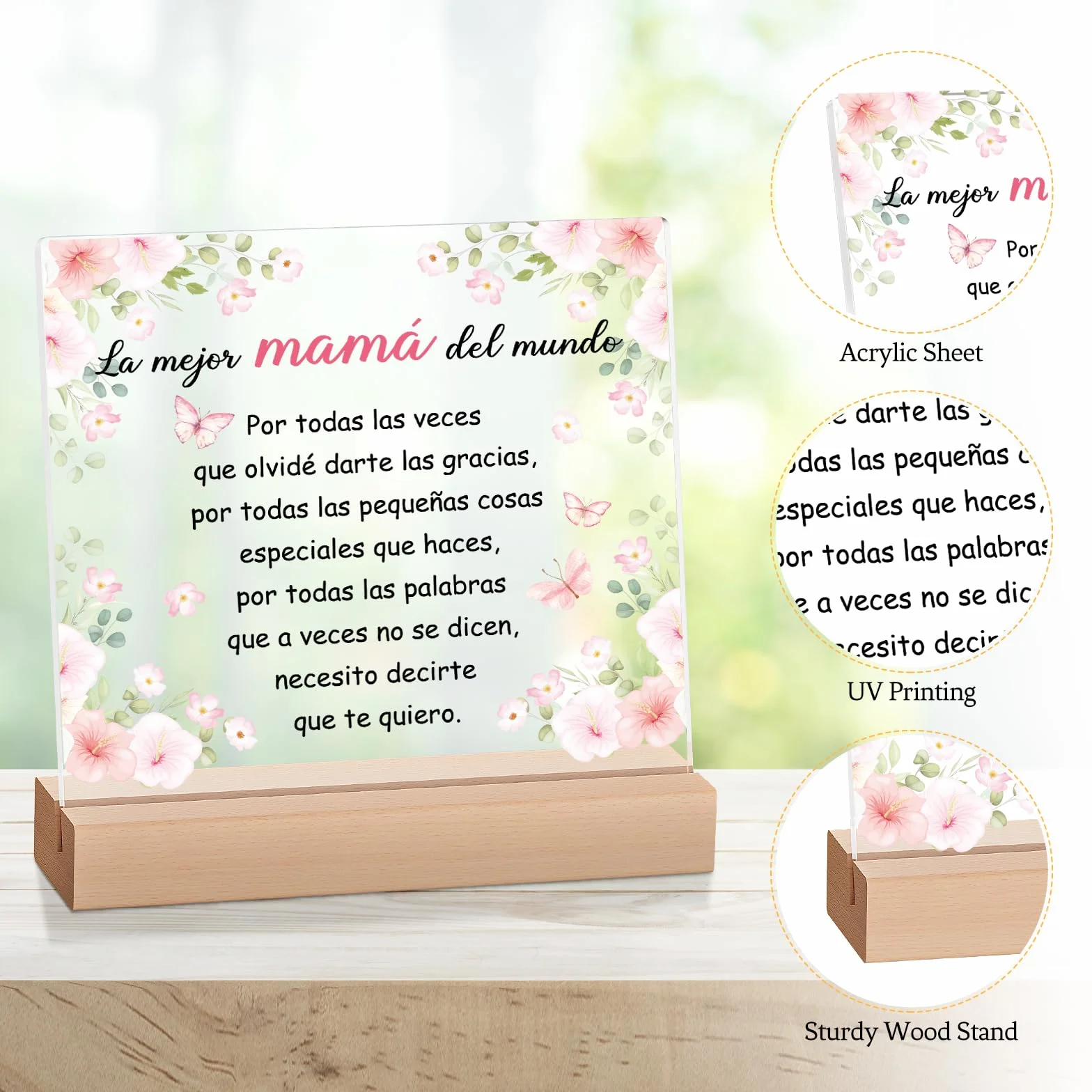 Regalo Madre, Placa Acrílica, Regalos Originales para Mama