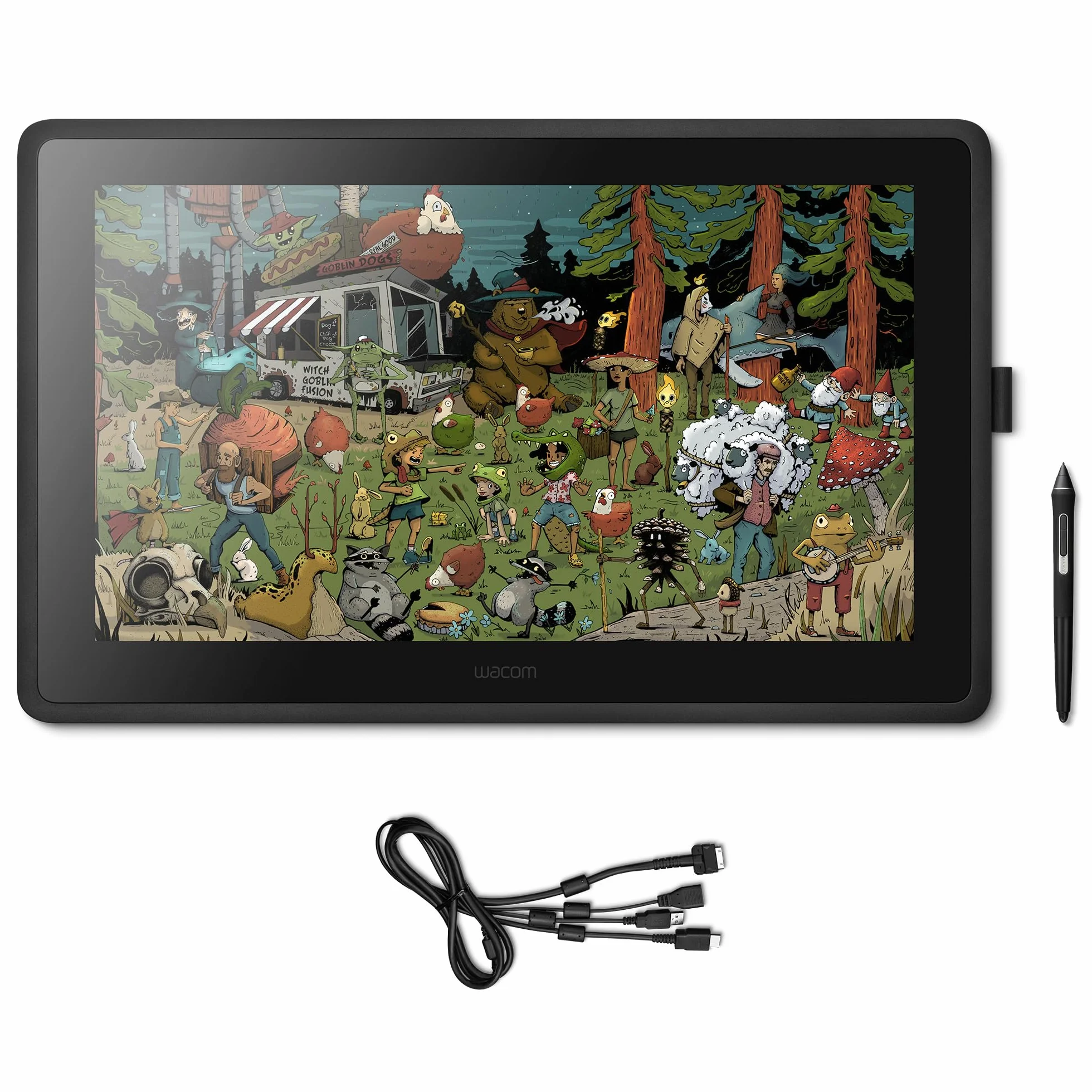 Wacom Cintiq 22 DTK2260K0A - Monitor Interactivo Creativo, Soporte Regulable,1920 x 1080 Full HD, Lápiz Digital Wacom Pro Pen 2, Compatible con Windows y Mac